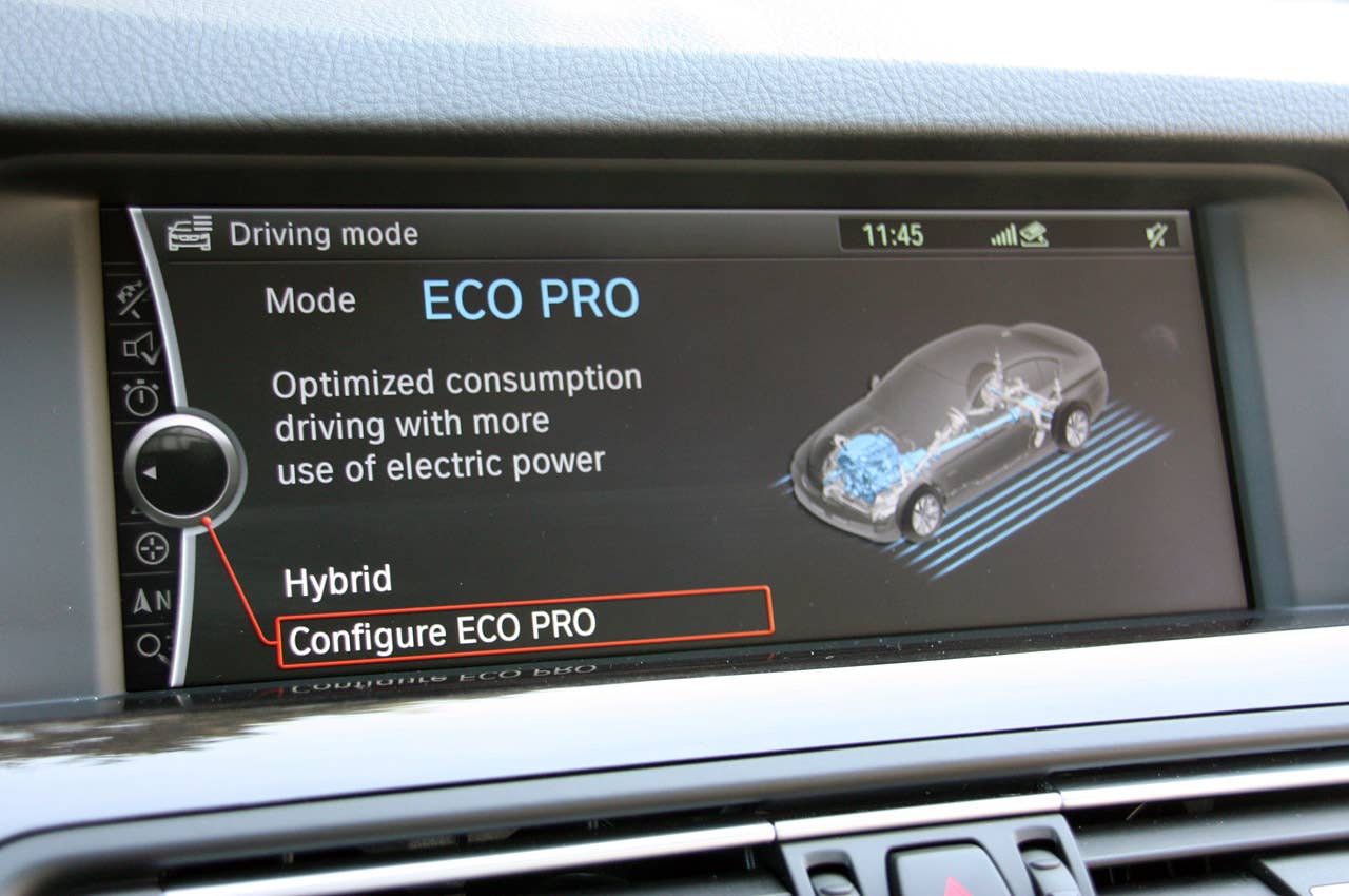 2013 BMW ActiveHybrid 5 driving mode display