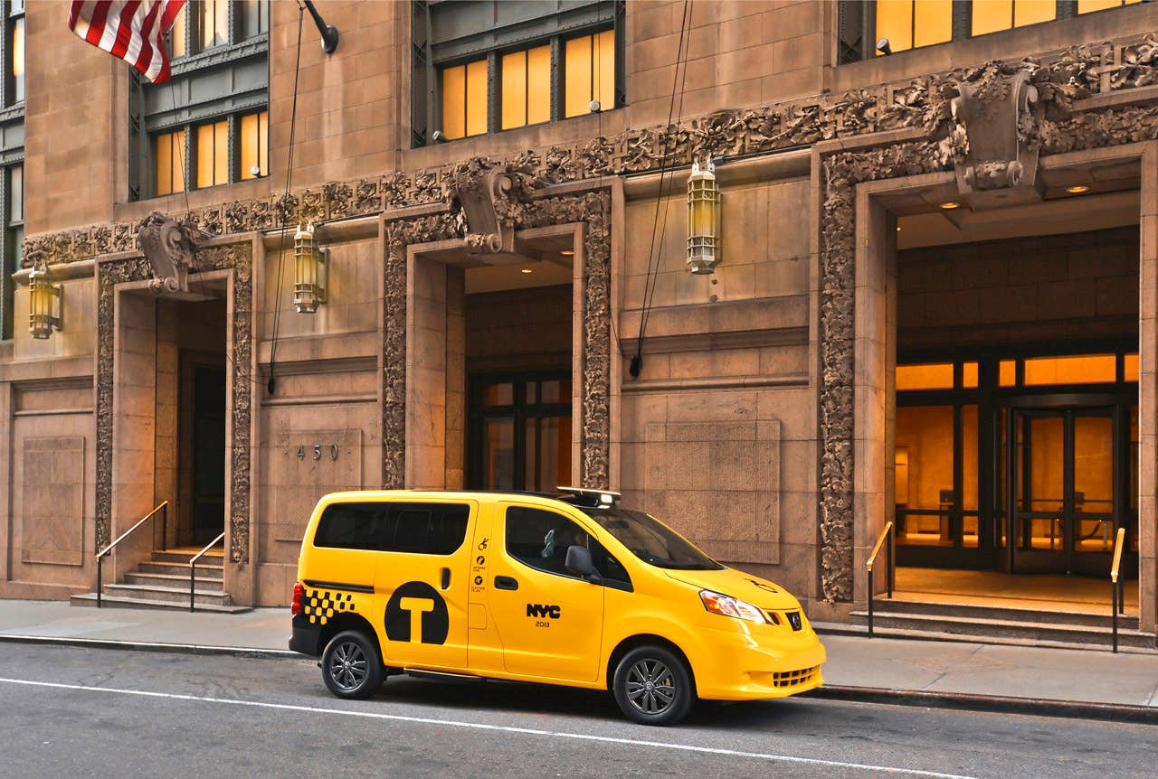 NEW YORK (Mar. 27, 2013)  As Nissans innovative NV200 taxi gets ready to take to the streets of New York City this coming fall, another crucial part of the Taxi of Tomorrow program was unveiled today at the New York International Auto Show  the wheelchair accessible NV200 Mobility NY Taxi. Working in conjunction with BraunAbility, the Indiana-based market leader in wheelchair accessible vehicles and wheelchair lifts, the Nissan NV200 Mobility Taxi features a rear-entry ramp and an industry-first integrated restraint system that provides safe and quick securement of wheelchairs.