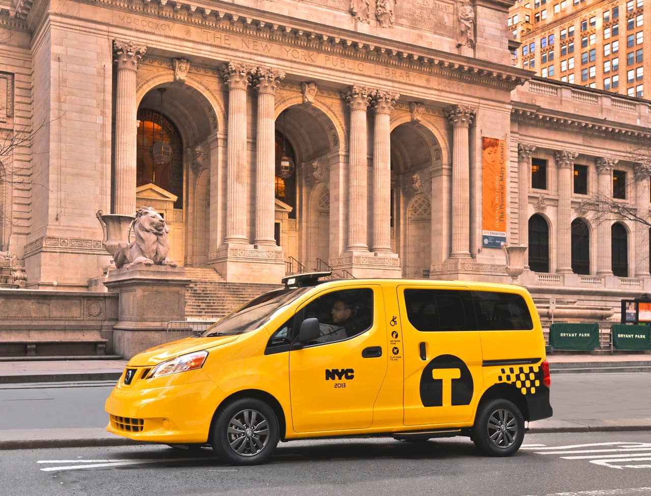 NEW YORK (Mar. 27, 2013)  As Nissans innovative NV200 taxi gets ready to take to the streets of New York City this coming fall, another crucial part of the Taxi of Tomorrow program was unveiled today at the New York International Auto Show  the wheelchair accessible NV200 Mobility NY Taxi. Working in conjunction with BraunAbility, the Indiana-based market leader in wheelchair accessible vehicles and wheelchair lifts, the Nissan NV200 Mobility Taxi features a rear-entry ramp and an industry-first integrated restraint system that provides safe and quick securement of wheelchairs.