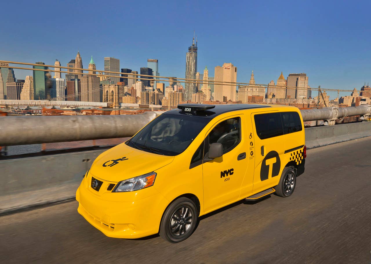 NEW YORK (Mar. 27, 2013)  As Nissans innovative NV200 taxi gets ready to take to the streets of New York City this coming fall, another crucial part of the Taxi of Tomorrow program was unveiled today at the New York International Auto Show  the wheelchair accessible NV200 Mobility NY Taxi. Working in conjunction with BraunAbility, the Indiana-based market leader in wheelchair accessible vehicles and wheelchair lifts, the Nissan NV200 Mobility Taxi features a rear-entry ramp and an industry-first integrated restraint system that provides safe and quick securement of wheelchairs.