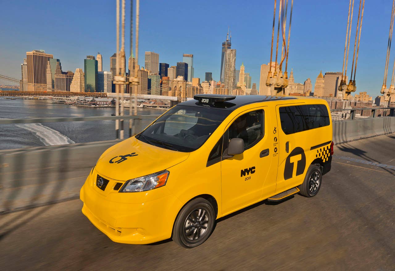 NEW YORK (Mar. 27, 2013)  As Nissans innovative NV200 taxi gets ready to take to the streets of New York City this coming fall, another crucial part of the Taxi of Tomorrow program was unveiled today at the New York International Auto Show  the wheelchair accessible NV200 Mobility NY Taxi. Working in conjunction with BraunAbility, the Indiana-based market leader in wheelchair accessible vehicles and wheelchair lifts, the Nissan NV200 Mobility Taxi features a rear-entry ramp and an industry-first integrated restraint system that provides safe and quick securement of wheelchairs.