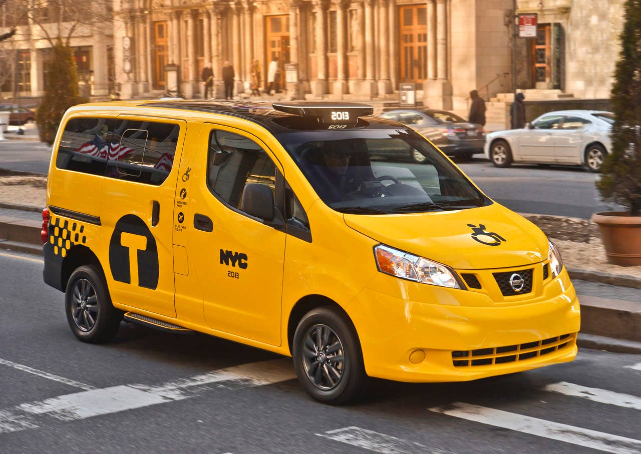 NEW YORK (Mar. 27, 2013)  As Nissans innovative NV200 taxi gets ready to take to the streets of New York City this coming fall, another crucial part of the Taxi of Tomorrow program was unveiled today at the New York International Auto Show  the wheelchair accessible NV200 Mobility NY Taxi. Working in conjunction with BraunAbility, the Indiana-based market leader in wheelchair accessible vehicles and wheelchair lifts, the Nissan NV200 Mobility Taxi features a rear-entry ramp and an industry-first integrated restraint system that provides safe and quick securement of wheelchairs.