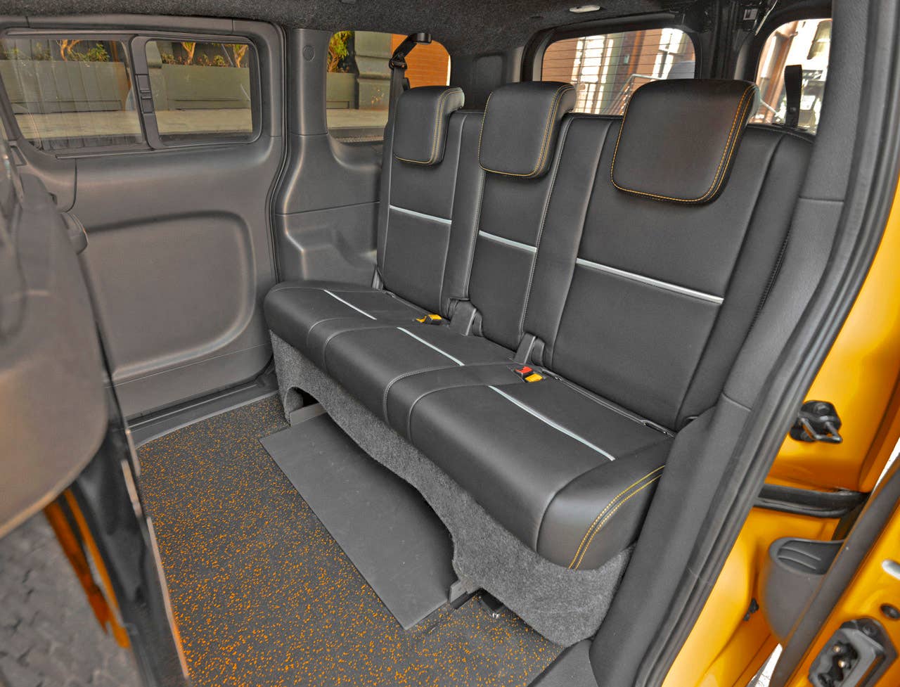 NEW YORK (Mar. 27, 2013)  As Nissans innovative NV200 taxi gets ready to take to the streets of New York City this coming fall, another crucial part of the Taxi of Tomorrow program was unveiled today at the New York International Auto Show  the wheelchair accessible NV200 Mobility NY Taxi. Working in conjunction with BraunAbility, the Indiana-based market leader in wheelchair accessible vehicles and wheelchair lifts, the Nissan NV200 Mobility Taxi features a rear-entry ramp and an industry-first integrated restraint system that provides safe and quick securement of wheelchairs.