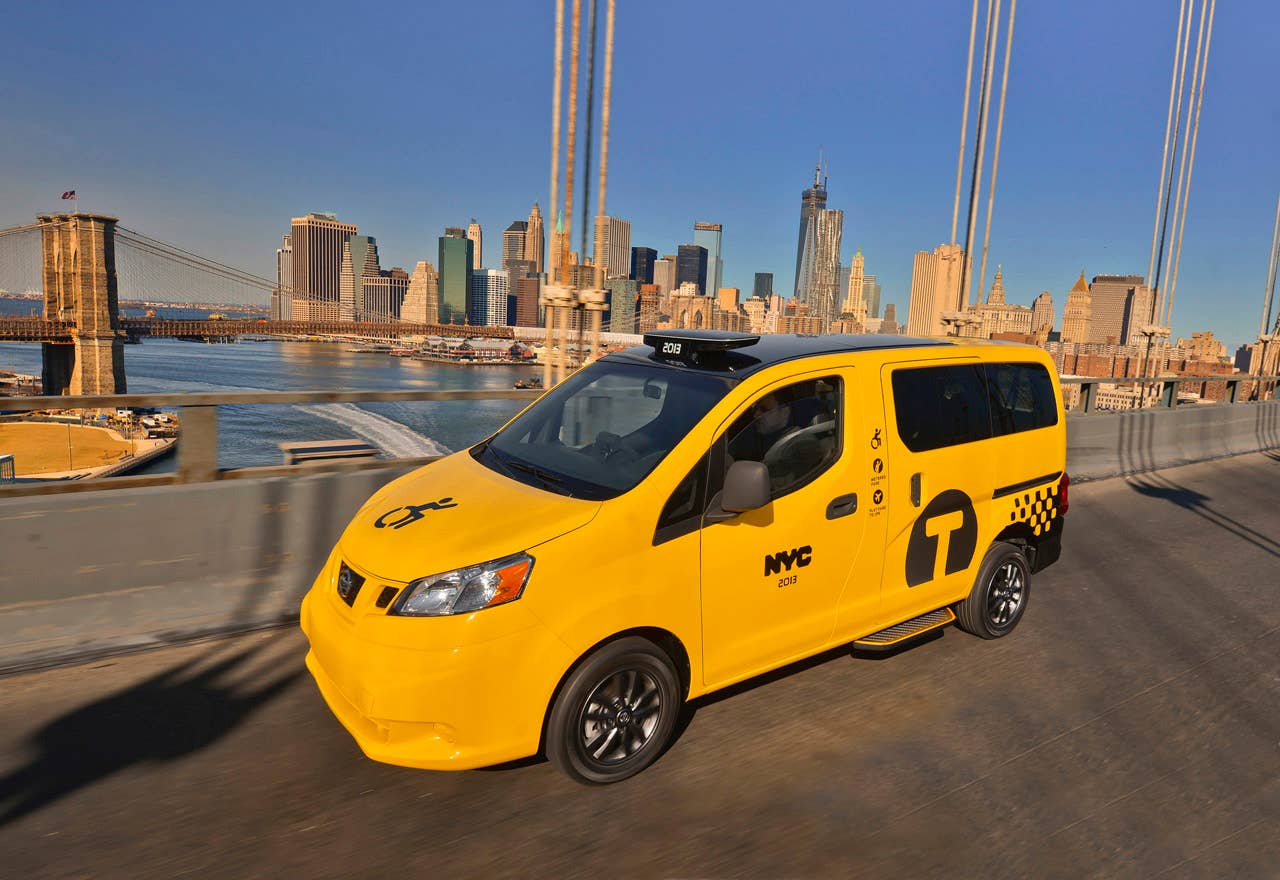 NEW YORK (Mar. 27, 2013)  As Nissans innovative NV200 taxi gets ready to take to the streets of New York City this coming fall, another crucial part of the Taxi of Tomorrow program was unveiled today at the New York International Auto Show  the wheelchair accessible NV200 Mobility NY Taxi. Working in conjunction with BraunAbility, the Indiana-based market leader in wheelchair accessible vehicles and wheelchair lifts, the Nissan NV200 Mobility Taxi features a rear-entry ramp and an industry-first integrated restraint system that provides safe and quick securement of wheelchairs.
