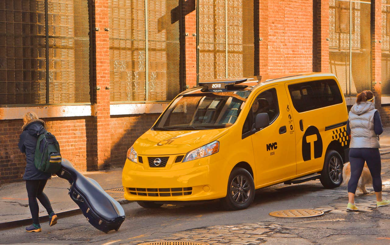 NEW YORK (Mar. 27, 2013)  As Nissans innovative NV200 taxi gets ready to take to the streets of New York City this coming fall, another crucial part of the Taxi of Tomorrow program was unveiled today at the New York International Auto Show  the wheelchair accessible NV200 Mobility NY Taxi. Working in conjunction with BraunAbility, the Indiana-based market leader in wheelchair accessible vehicles and wheelchair lifts, the Nissan NV200 Mobility Taxi features a rear-entry ramp and an industry-first integrated restraint system that provides safe and quick securement of wheelchairs.