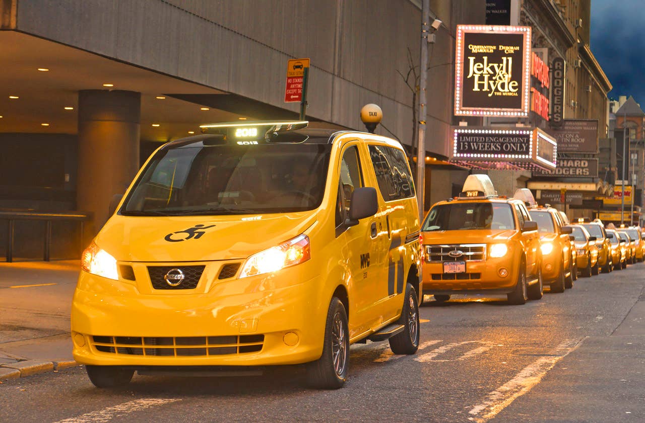 NEW YORK (Mar. 27, 2013)  As Nissans innovative NV200 taxi gets ready to take to the streets of New York City this coming fall, another crucial part of the Taxi of Tomorrow program was unveiled today at the New York International Auto Show  the wheelchair accessible NV200 Mobility NY Taxi. Working in conjunction with BraunAbility, the Indiana-based market leader in wheelchair accessible vehicles and wheelchair lifts, the Nissan NV200 Mobility Taxi features a rear-entry ramp and an industry-first integrated restraint system that provides safe and quick securement of wheelchairs.