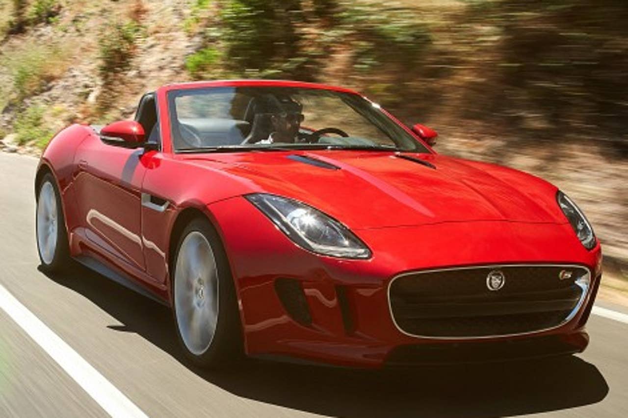 Jaguar F-Type leaked image front 3/4 driving