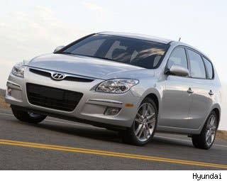 MSRP: $15,995 - $19,495 MPG: 23 city/31 highway  Pros: In look and feel, it's the car on the list that reminded me most of the one being replaced. This was a good thing. It was an updated, sportier version of the Vibe that promised slightly better gas mileage. A new model fit within our budget parameters.  Cons: With a 69.5-inch body width, it was the smallest that made our final five, and every inch counts when squeezing three car seats across one row. Beyond that, I intensely disliked a Hyundai Sonata hybrid that I drove earlier this year, so there was some guilt-by-carmaker-association in eliminating the Touring from contention.  Research the Hyundai Elantra Touring Hyundai Elantra Touring Photos & Information Hyundai Elantra Touring Specs Hyundai Elantra Touring Local Dealer Price Quote