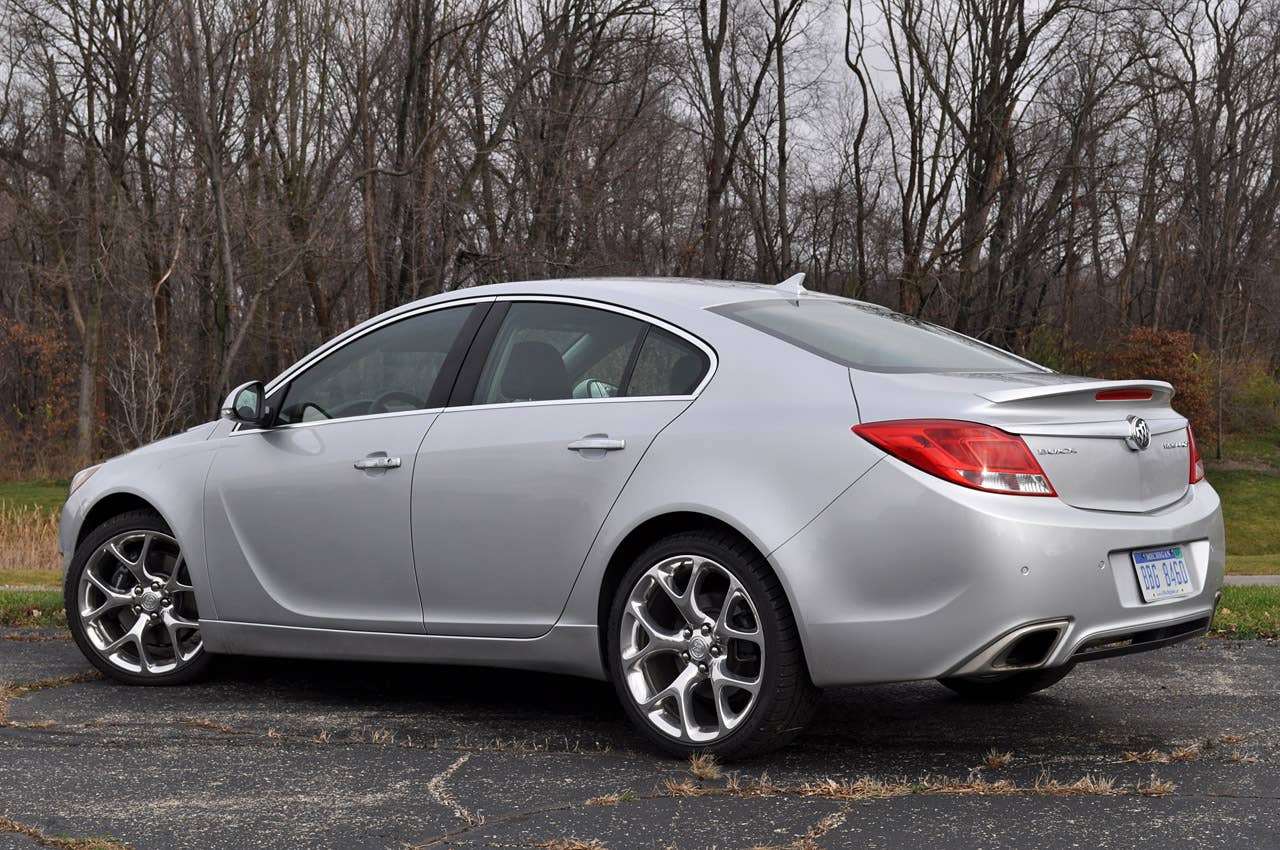 2012 Buick Regal GS rear 3/4 view