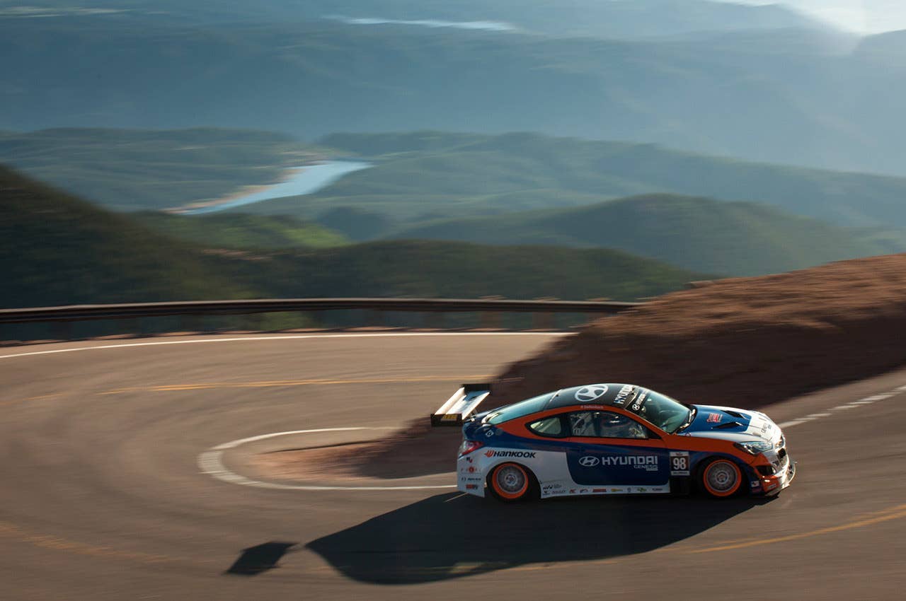 RMR Hyundai Genesis Coupe driven by Paul Dallenbach at the 2013 Pikes Peak Hill Climb Copyright 2013 Linhbergh Nguyen / AOL