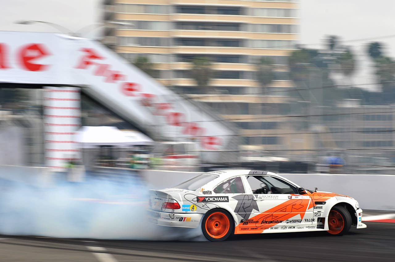 GSR Autosport BMW M3 driven by Michael Essa at Formula Drift Long Beach Copyright 2013 Drew Phillips / AOL