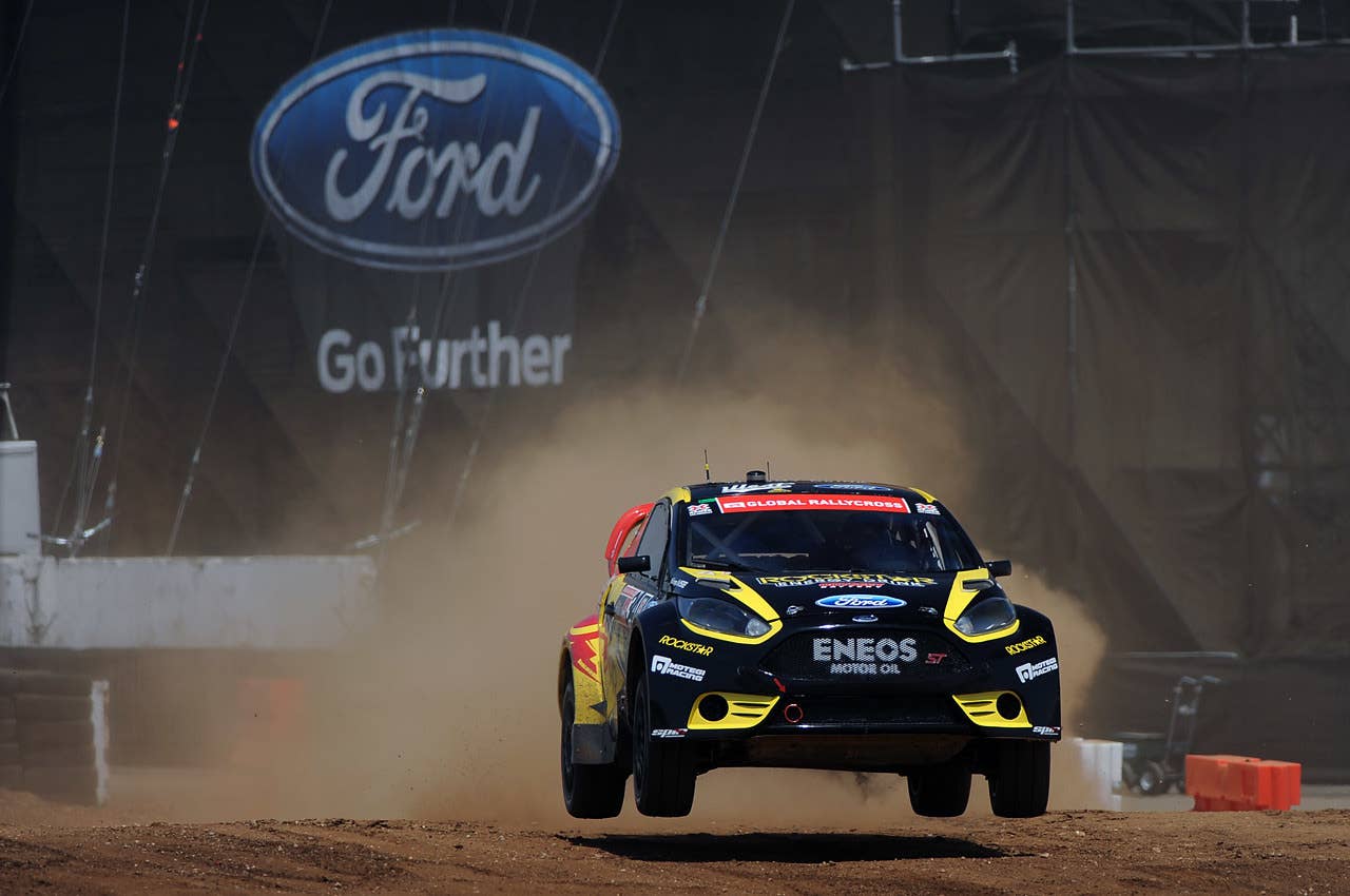 Ford Fiesta driven by Tanner Foust at the 2013 X Games RallyCross Copyright 2013 Drew Phillips / AOL
