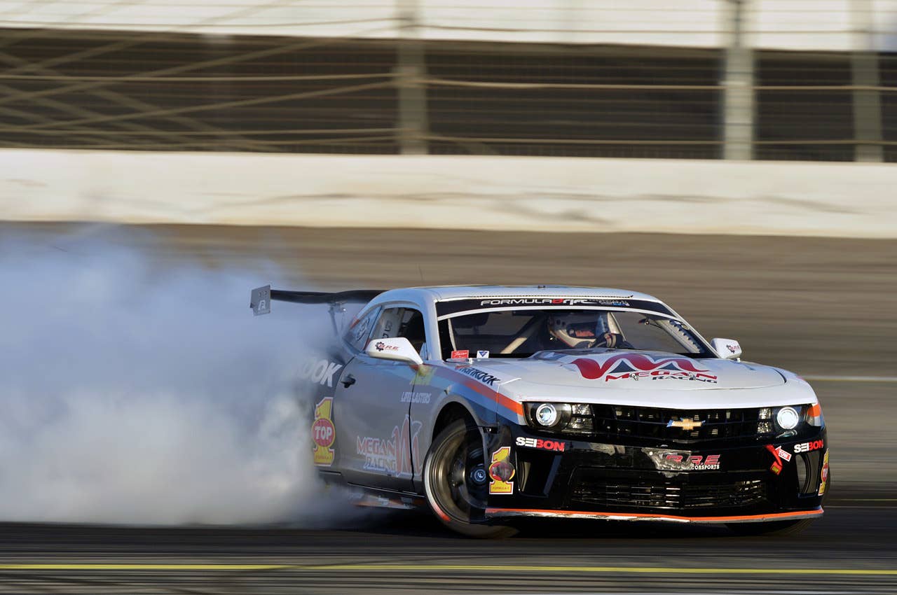 Chevrolet Camaro driven by Conrad Grunewald at Formula Drift Irwindale 2013 Copyright 2013 Drew Phillips / AOL