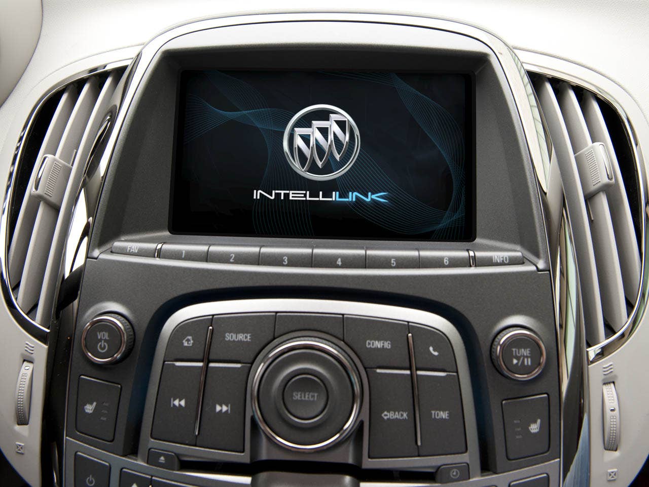 Buick will bring a higher level of in-vehicle wireless connectivity and customizable infotainment options to its 2012 LaCrosse models with Buick IntelliLink, which uses Bluetooth or USB to connect the drivers smartphone to a new 8-inch, high-resolution, full-color touch screen display radio. IntelliLink expands on Buicks current Bluetooth and USB capabilities to allow smartphone control via voice activation and steering wheel-mounted controls. It also enables streaming stereo audio from the phone through services like PANDORA Internet radio and Stitcher SmartRadio. Most importantly, Buick IntelliLink enables seamless integration of stowed portable devices with each vehicles infotainment system, allowing drivers to keep their hands on the wheel and eyes on the road. (Buick News Photo)