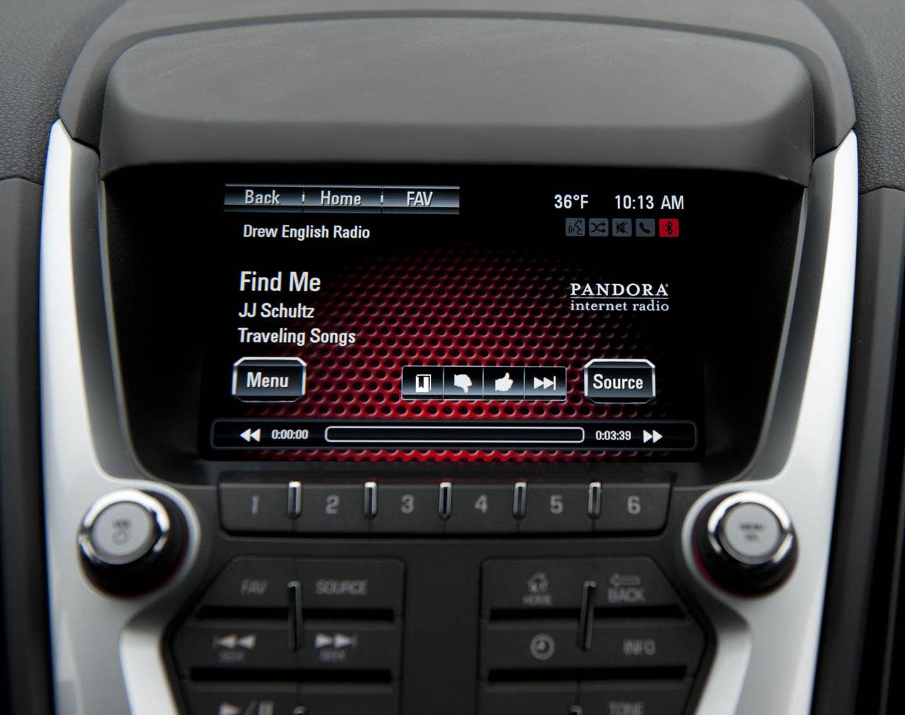 The 2012 GMC Terrain will be the first vehicle to offer GMC IntelliLink, which uses Bluetooth or USB to connect the drivers smartphone to Terrains new seven-inch, high-resolution, full-color touch screen display radio. IntelliLink allows smartphone control via voice activation and steering wheel-mounted controls, and streaming stereo audio from the phone through services like Pandora internet radio and Stitcher SmartRadio. Most importantly, IntelliLink enables seamless integration of stowed portable devices with Terrains infotainment system, allowing drivers to keep their hands on the wheel and eyes on the road. (GMC News Photo)