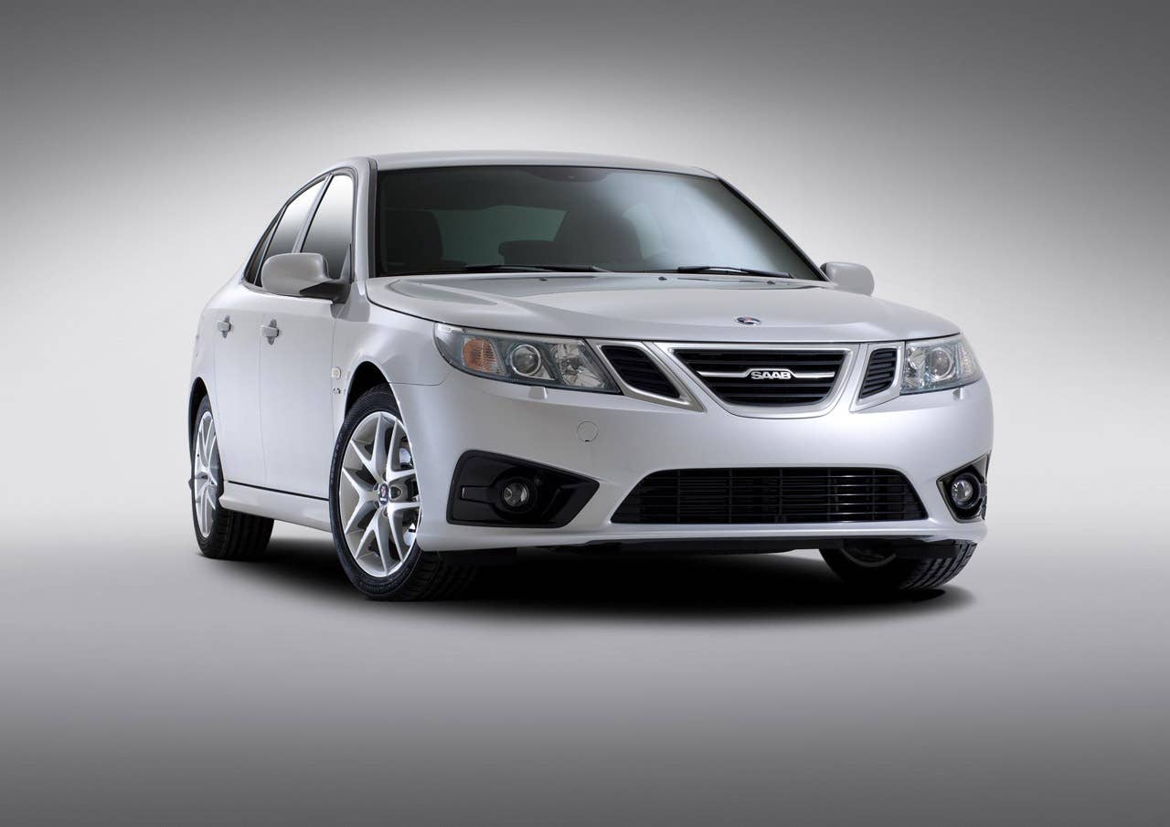 2012 Saab 9-3 sedan, front 3/4