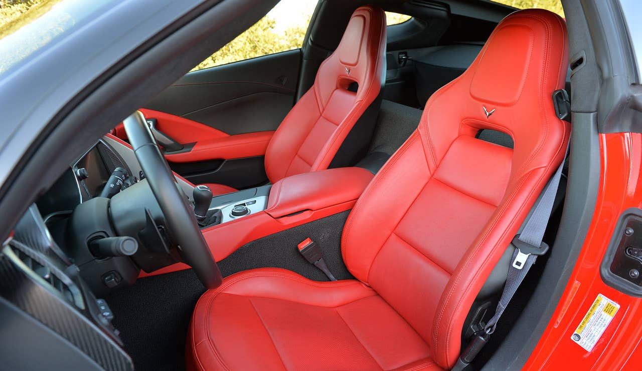 Sticker Price: $53,000 - $62,000 Invoice Price: $48,230 - $56,420 Fuel Economy: 17 mpg City, 29 mpg Highway  Corvettes are better known for the power under their hoods than for the luxury inside their cabins. Past models have suffered from cheap materials and uncomfortable seats. Thankfully, the Stingray doesn't suffer from these issues. The standard seats are much improved, framed in magnesium and equipped with eight-way power adjustability and wrapped in very nice full Nappa leather. They're worlds more supportive than the outgoing lumps. The instrument panel has also been enhanced for driver visibility, by turning the display slightly towards the driver.  Research the Chevrolet Corvette Stingray Chevrolet Corvette Stingray Overview Chevrolet Corvette Stingray Photos & Video Local Dealer Price Quote