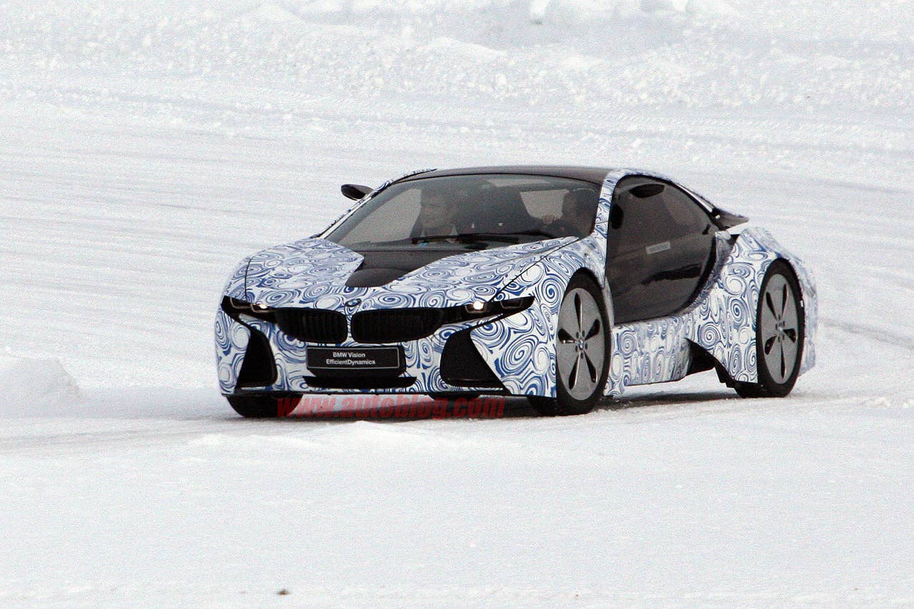 BMW i8 Spy Shots front 3/4