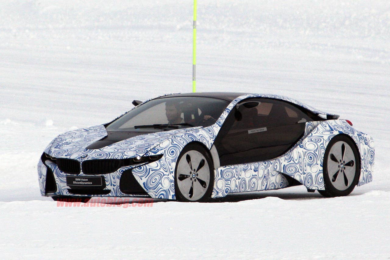 BMW i8 Spy Shots front 3/4