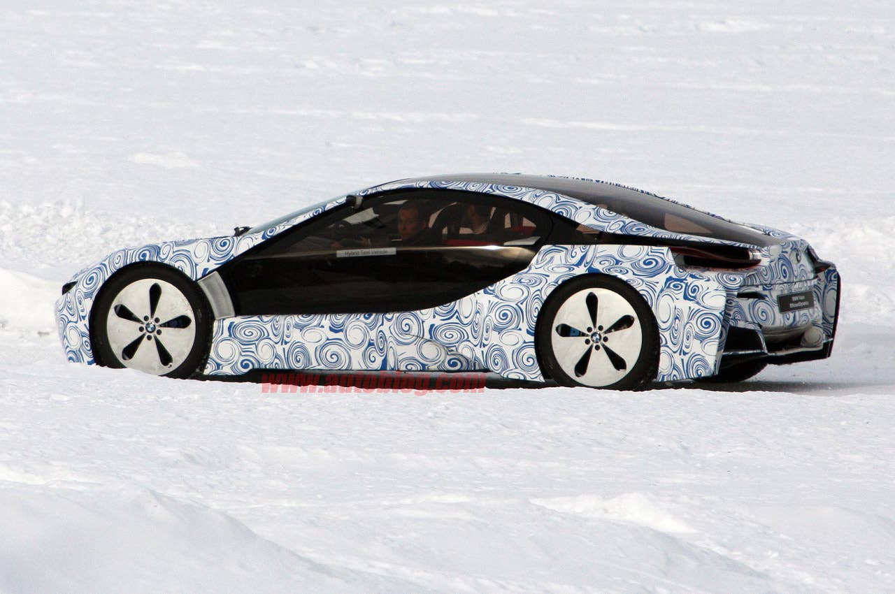 BMW i8 Spy Shots rear 3/4