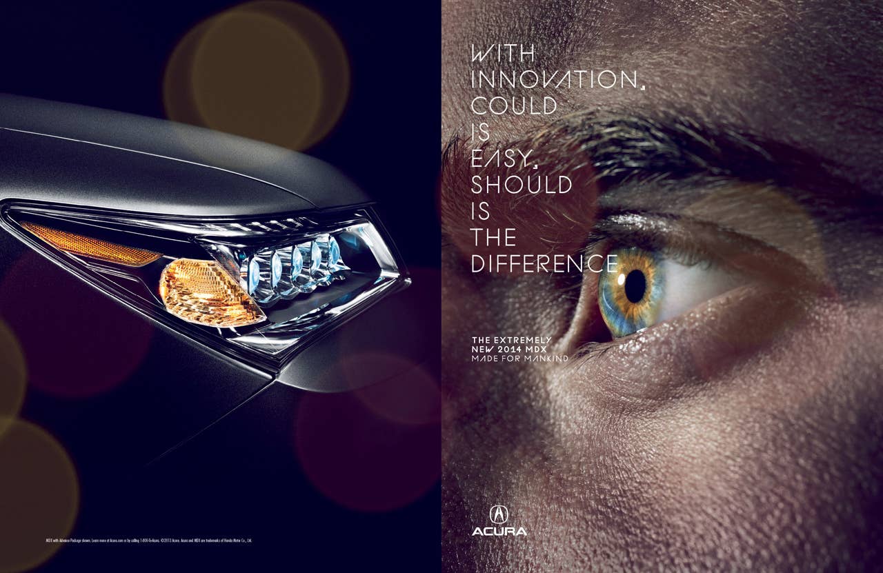 The 2014 Acura MDX Made For Mankind campaign.