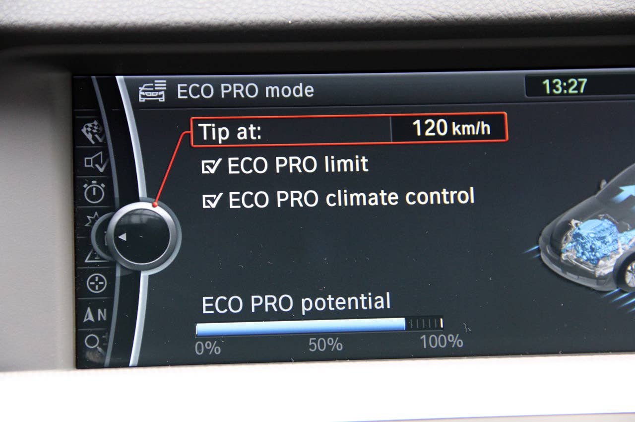 2012 BMW M550d xDrive driving mode display