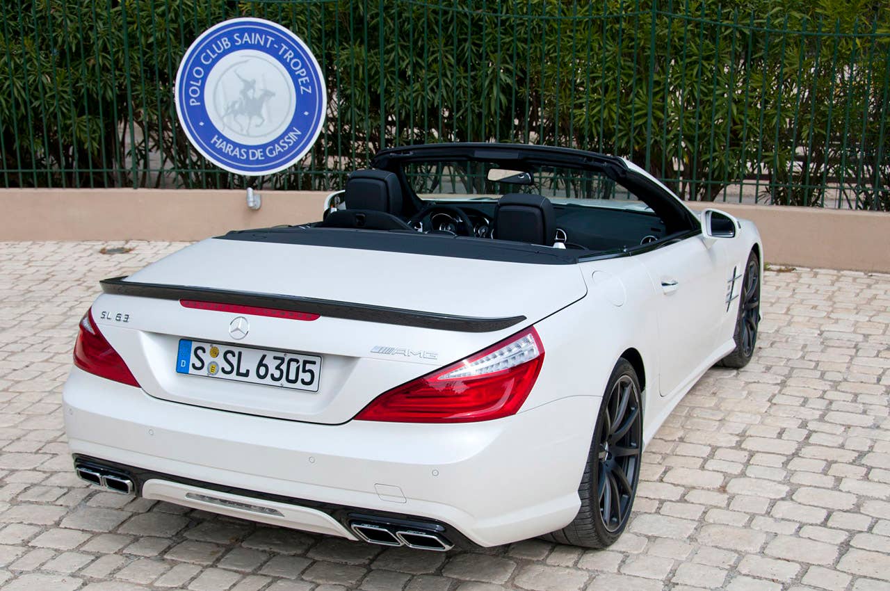 2013 Mercedes-Benz SL63 AMG rear 3/4 view