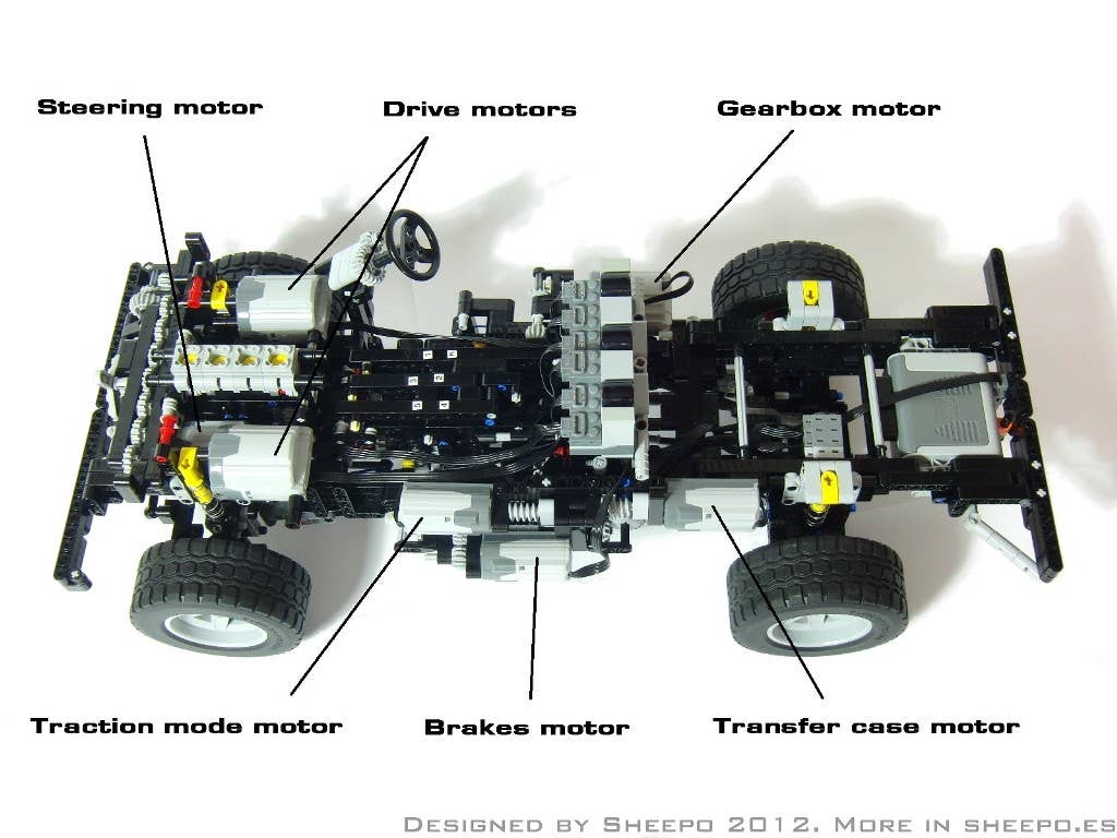 Lego Land Rover Defender 110 chassis details