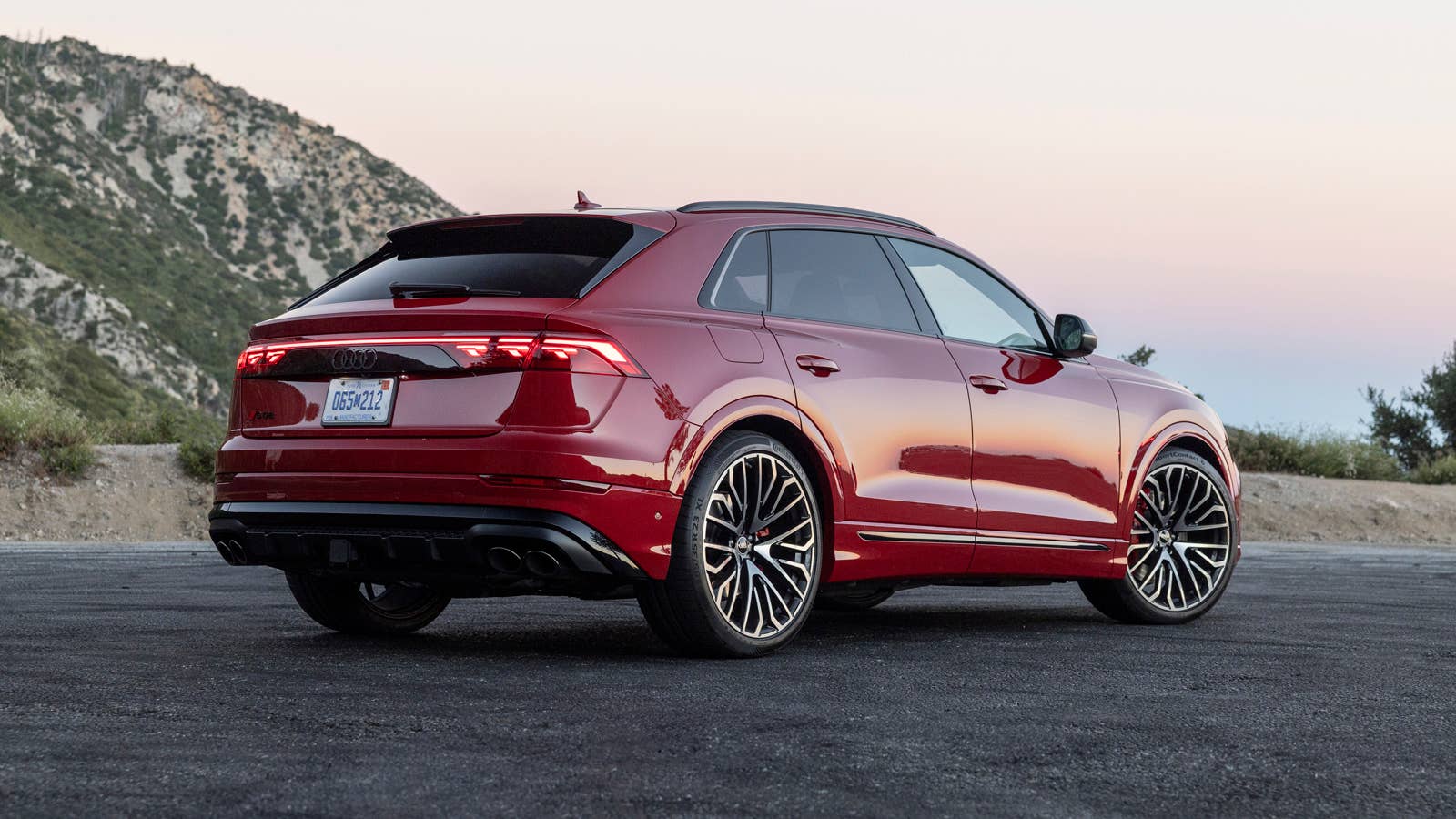 2024 Audi SQ8 red rear angled view