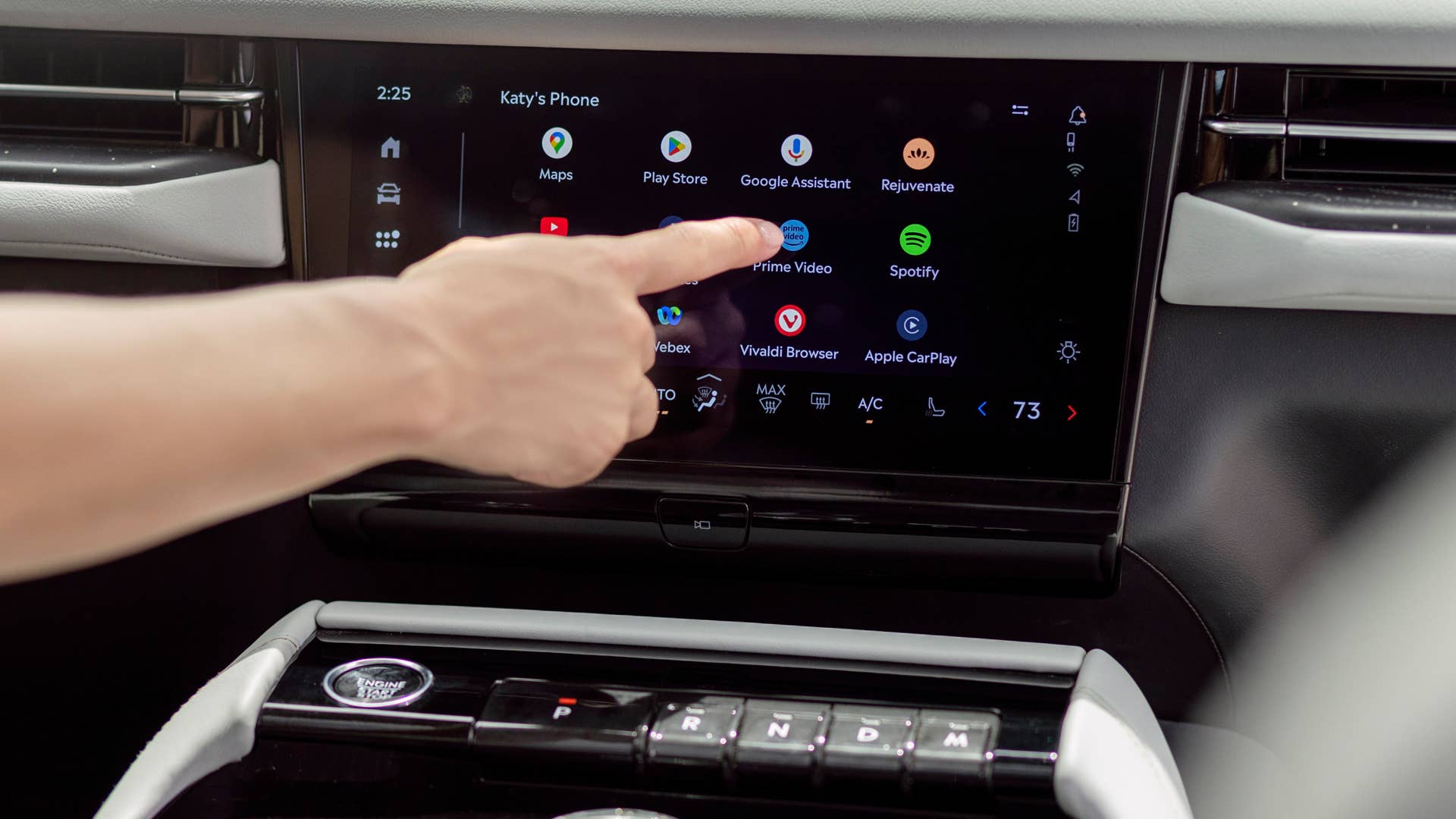 Preproduction model shown. Available Spring 2025. Amazon, Alexa, Prime Video, and all related marks are trademarks of Amazon.com, Inc. or its affiliates. Google, Google Assistant, Google Maps, and Google Play are trademarks of Google LLC. Apple CarPlay is a trademark of Apple Inc., registered in the U.S. and other countries. All other third-party products, company names, and logos are trademarks and remain the property of their respective owners.