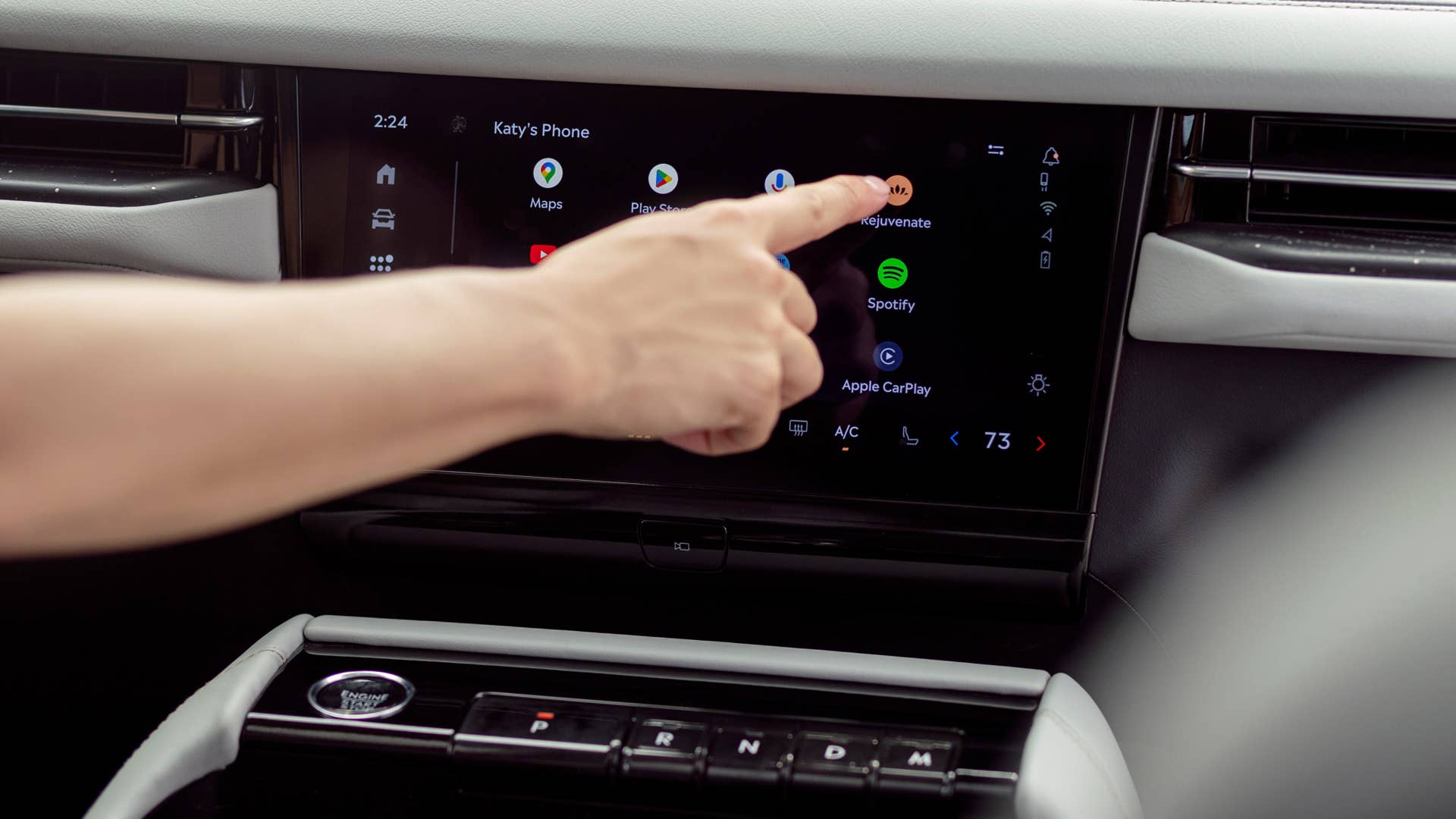 Preproduction model shown. Available Spring 2025. Amazon, Alexa, Prime Video, and all related marks are trademarks of Amazon.com, Inc. or its affiliates. Google, Google Assistant, Google Maps, and Google Play are trademarks of Google LLC. Apple CarPlay is a trademark of Apple Inc., registered in the U.S. and other countries. All other third-party products, company names, and logos are trademarks and remain the property of their respective owners.