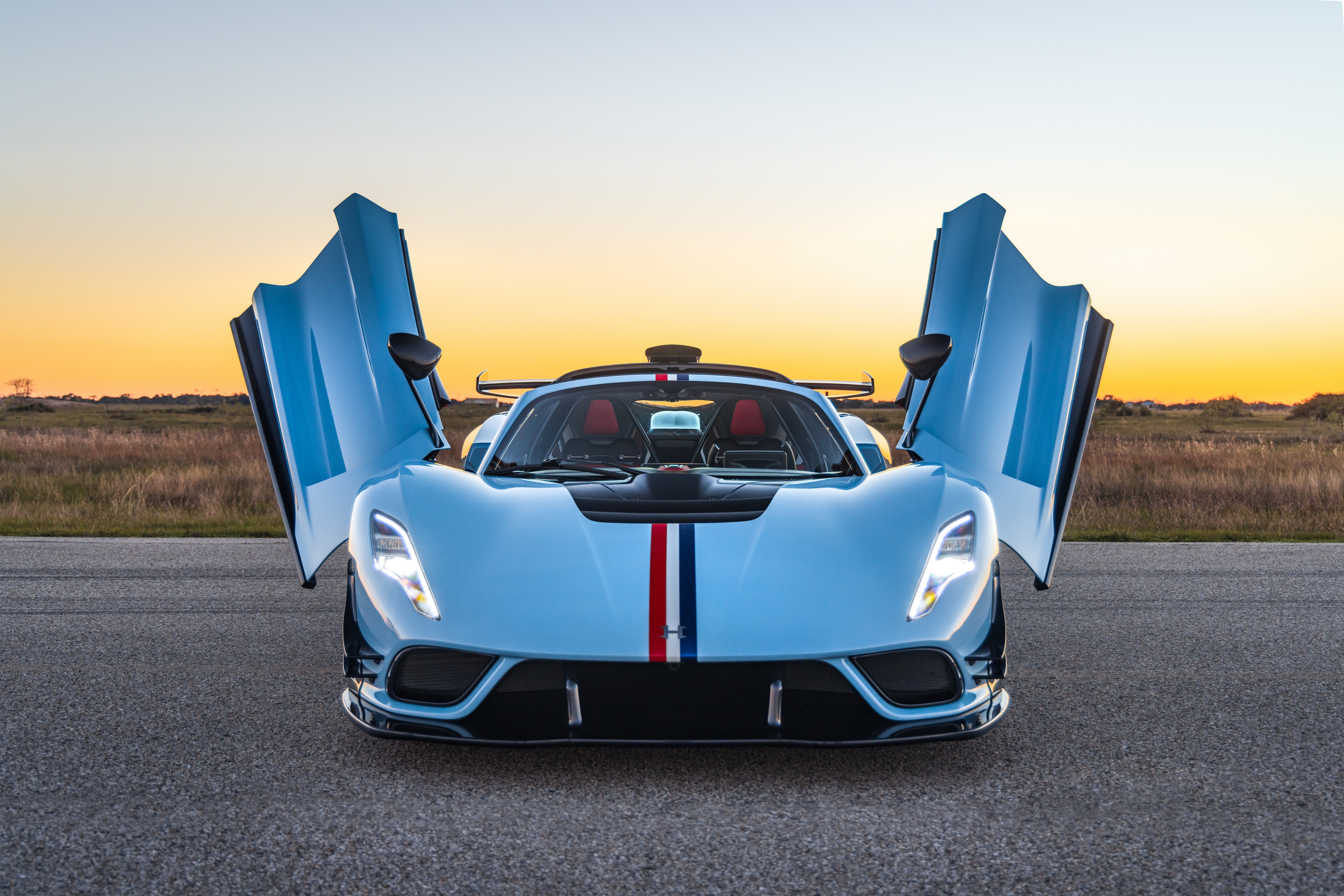 The Hennessey Venom F5 Roadster revolution with doors open