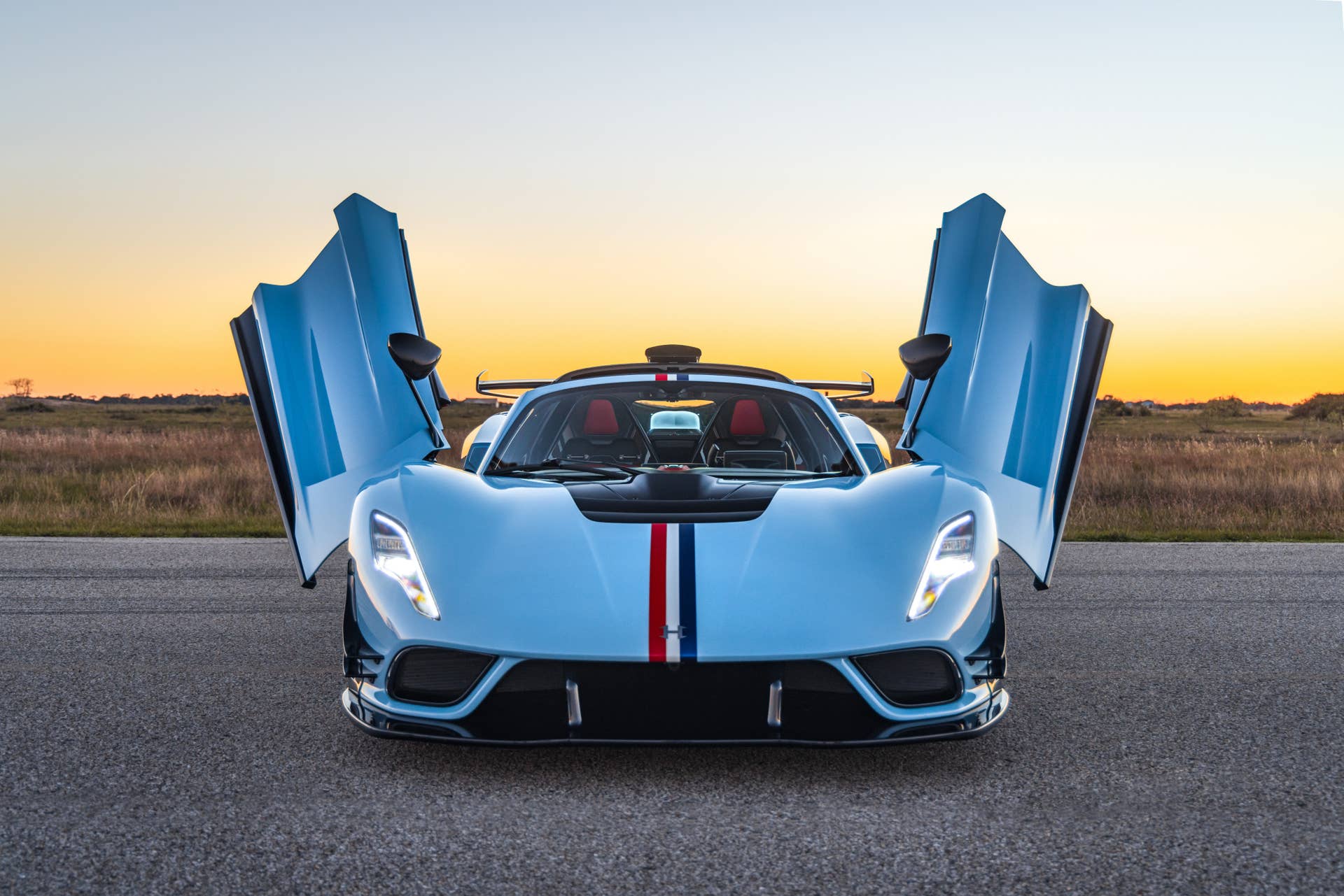 The Hennessey Venom F5 Roadster revolution with doors open