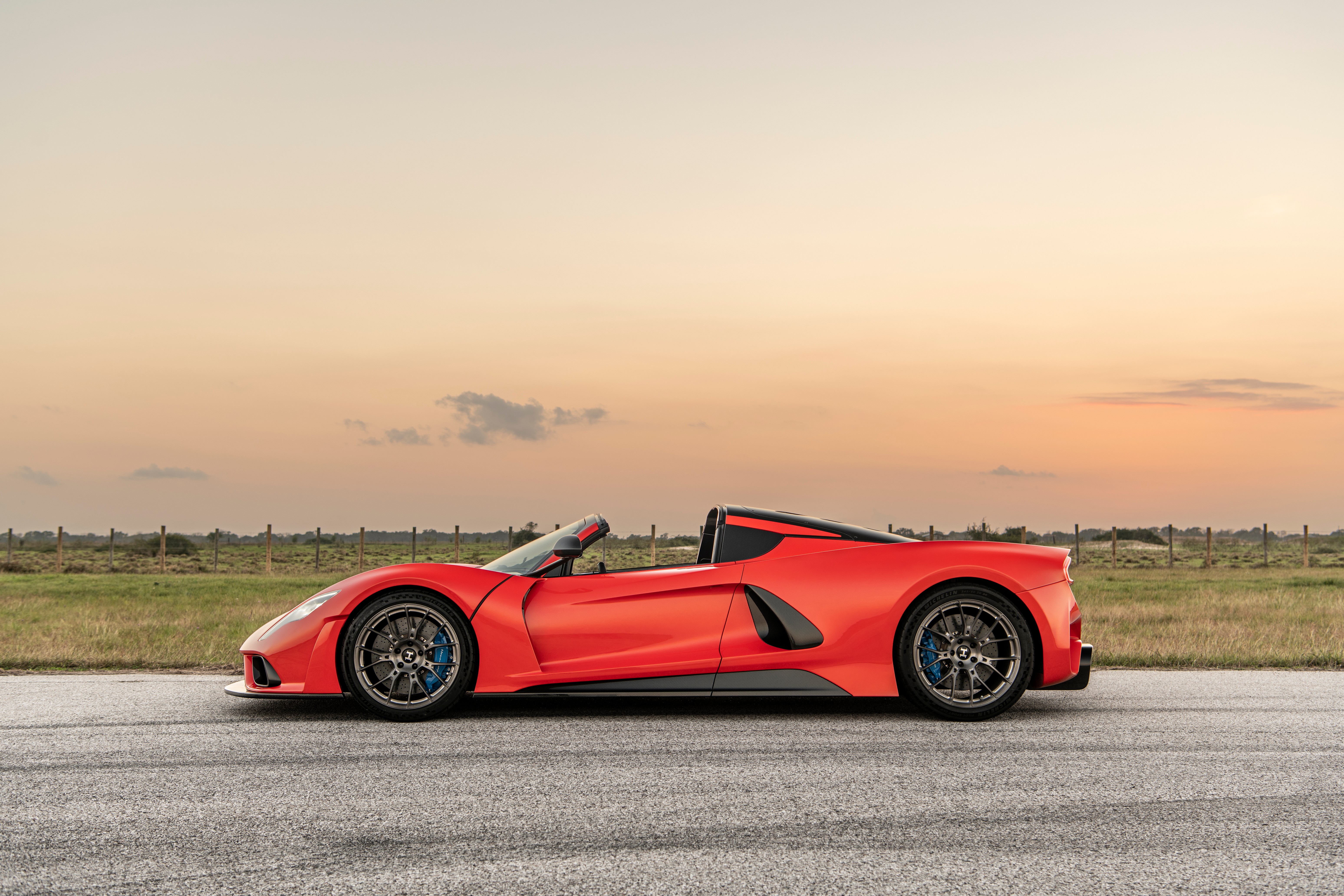 The Hennessey Venom F5 Roadster side view