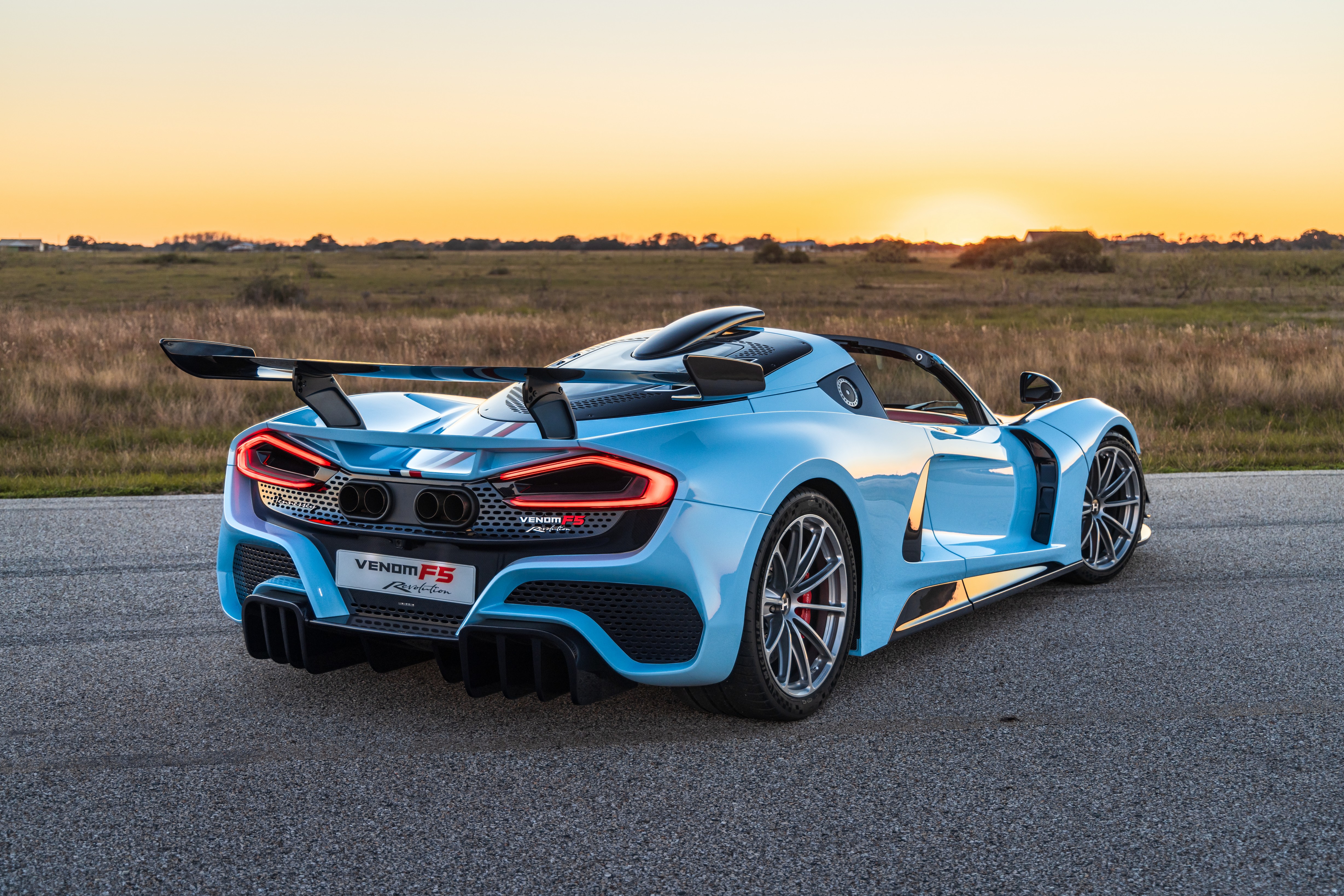 The Hennessey Venom F5 Roadster revolution rear quarter
