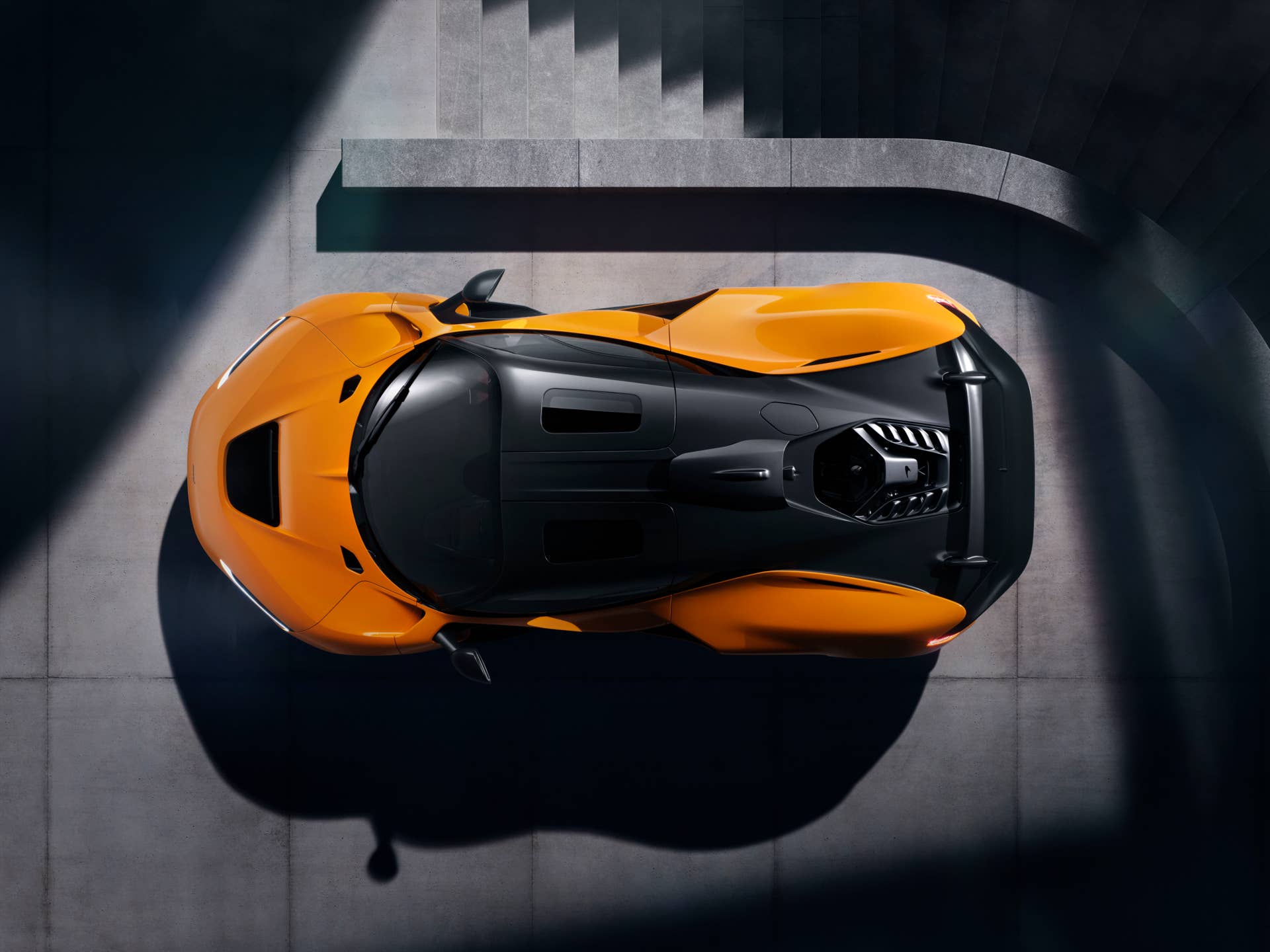 McLaren W1 top view in orange