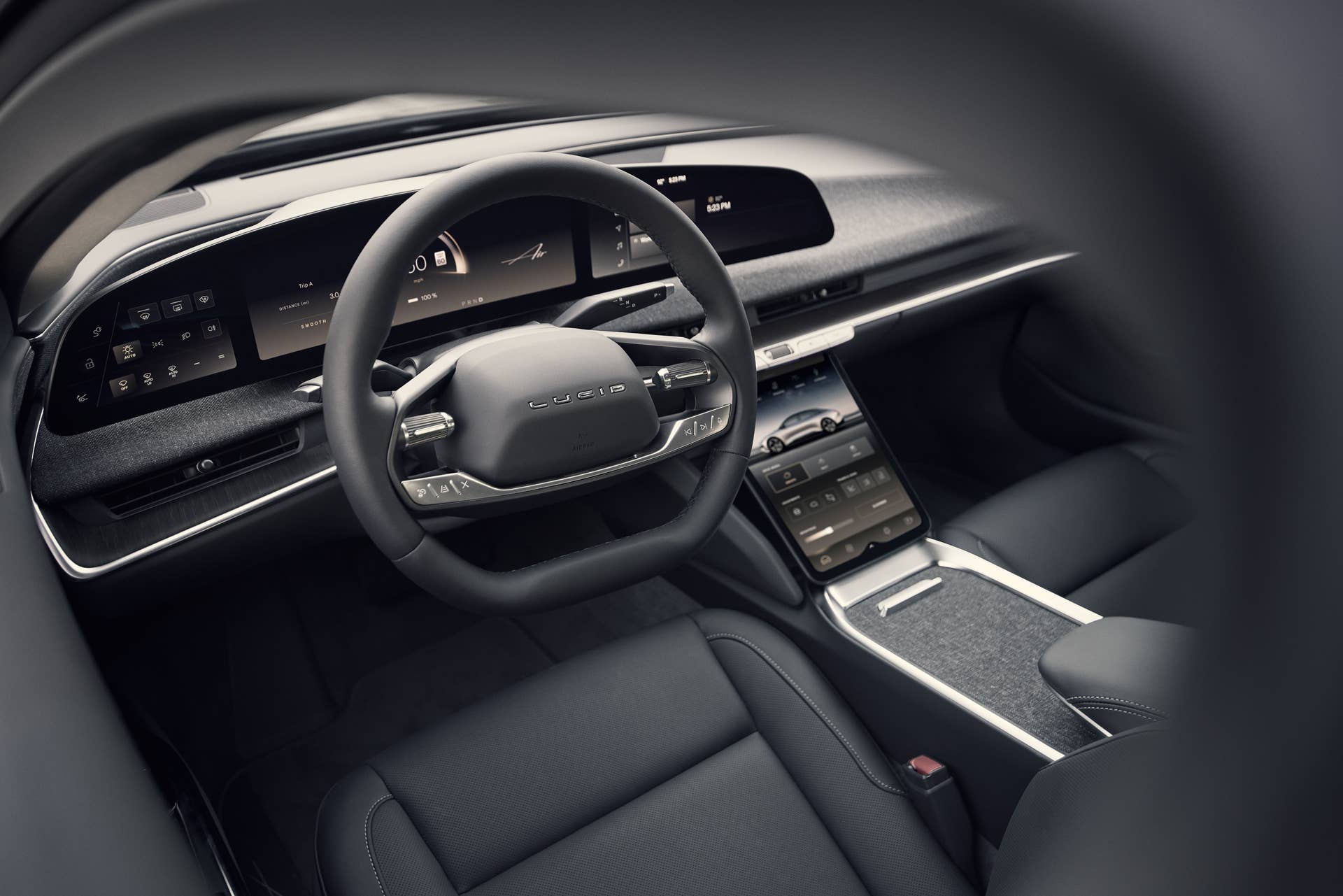 Lucid Air Pure steering wheel