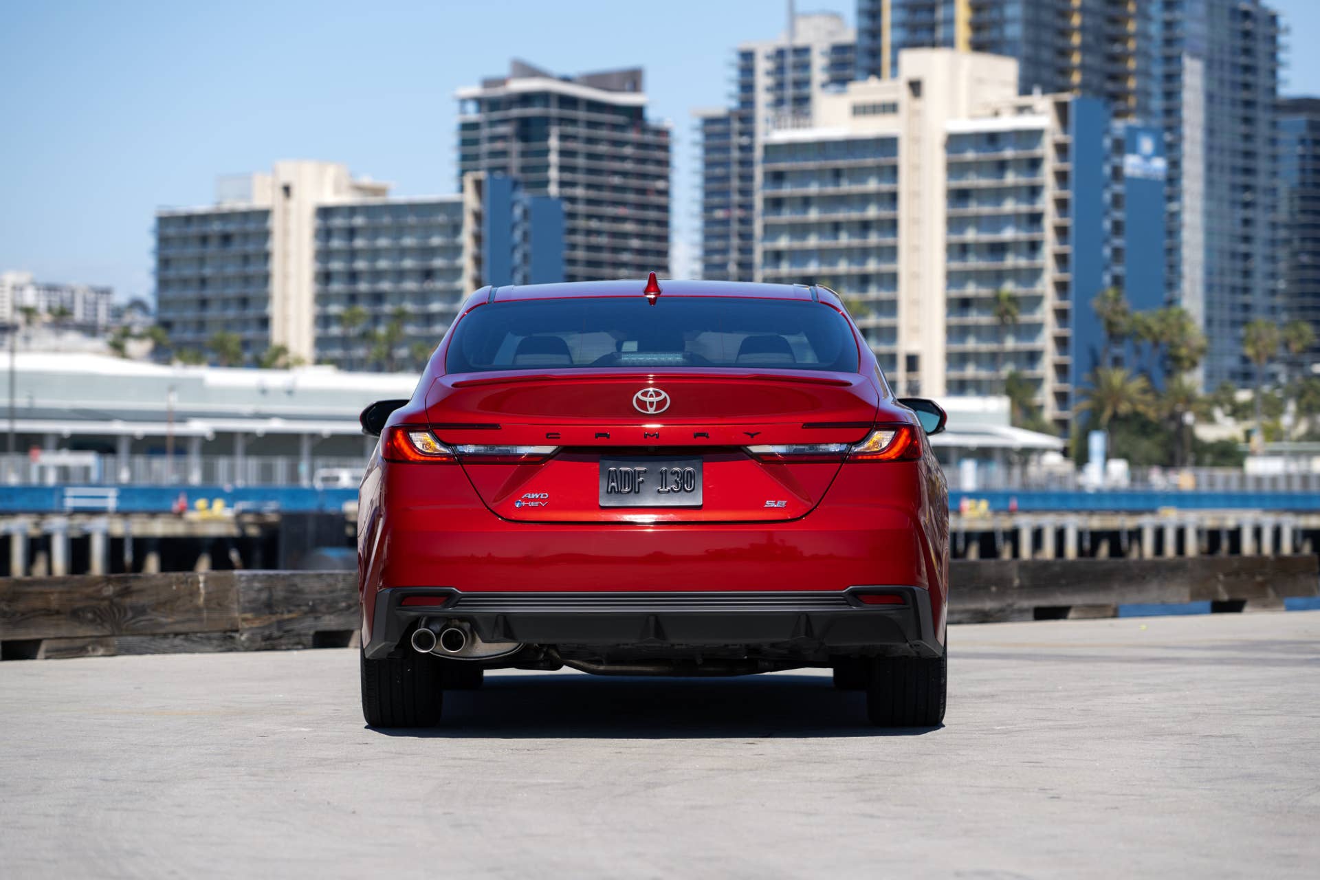 Rear view of a Toyota Camry SE