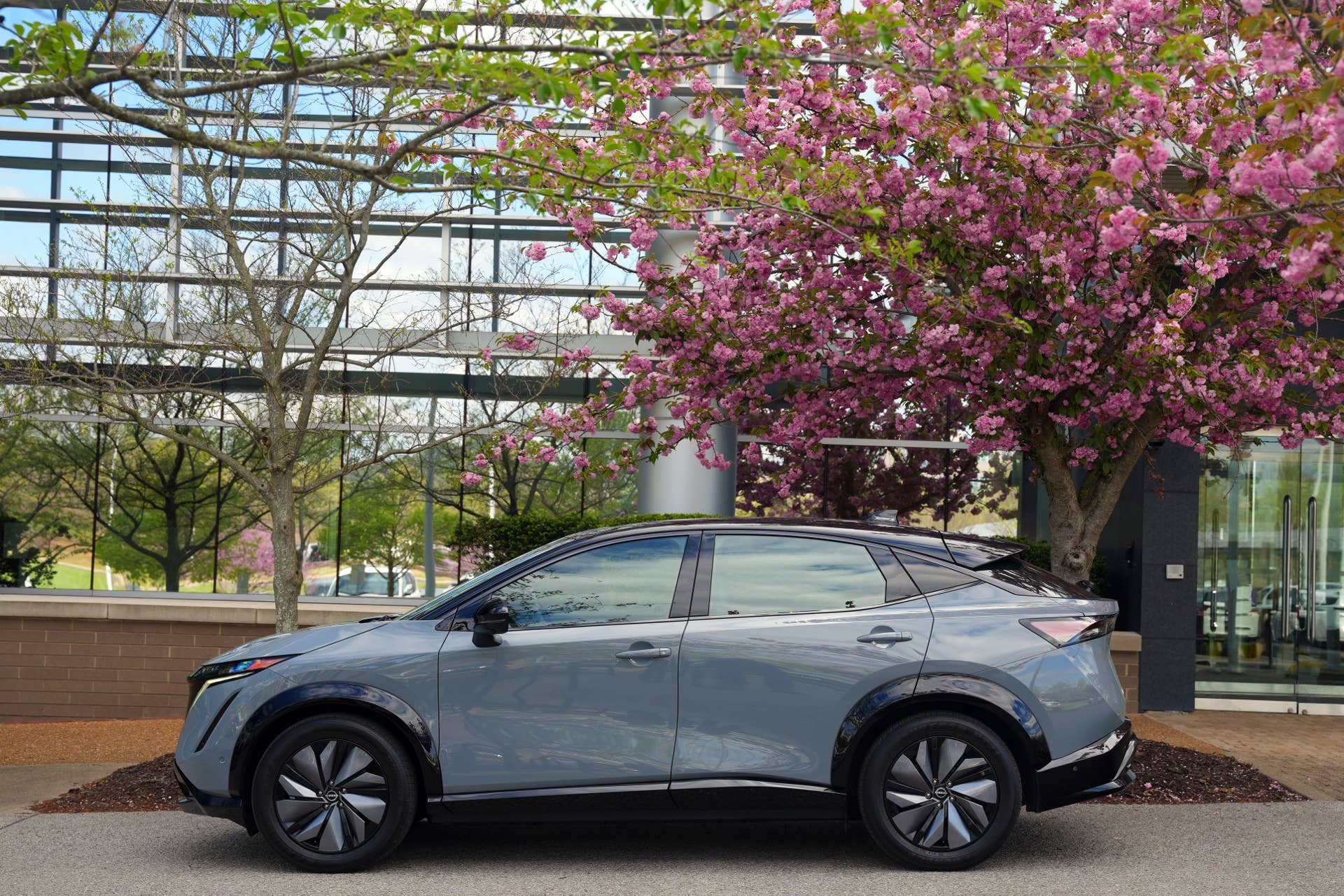 2024 Nissan Arya in silver, side view