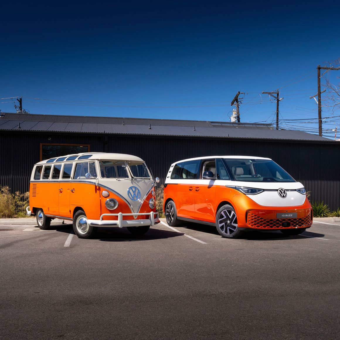 VW ID. Buzz and a VW Type 2
