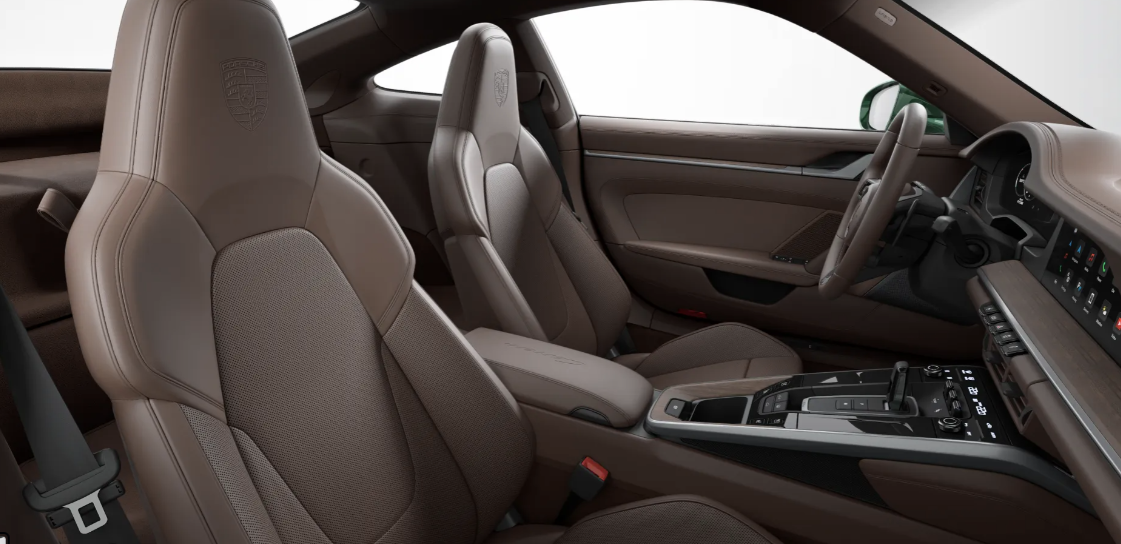 Porsche configurator showing interior selection