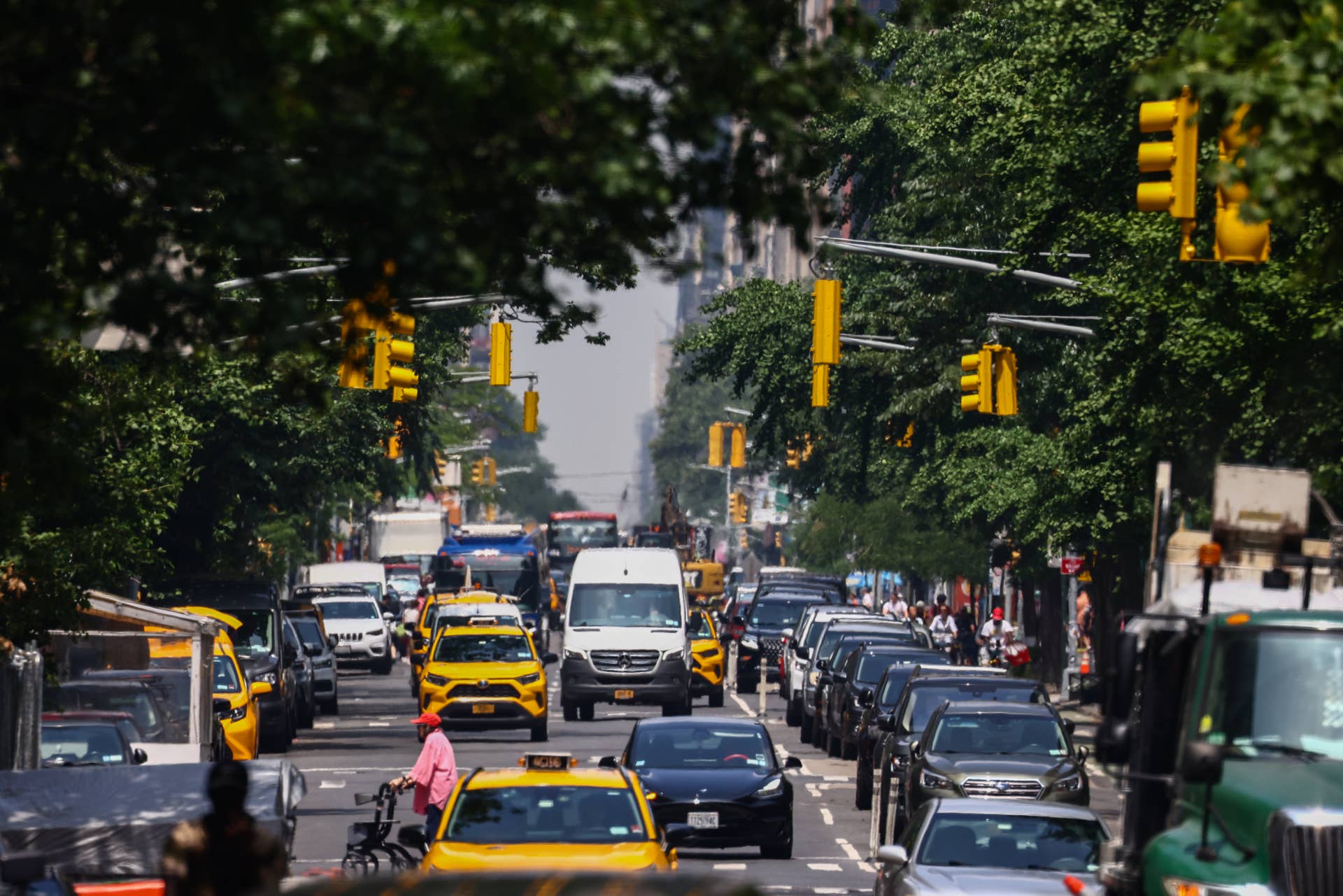 Traffic on the 5th Avenue in Manhattan, New York, United States of America, on July 5th, 2024.
(Photo by Beata Zawrzel/NurPhoto via Getty Images)