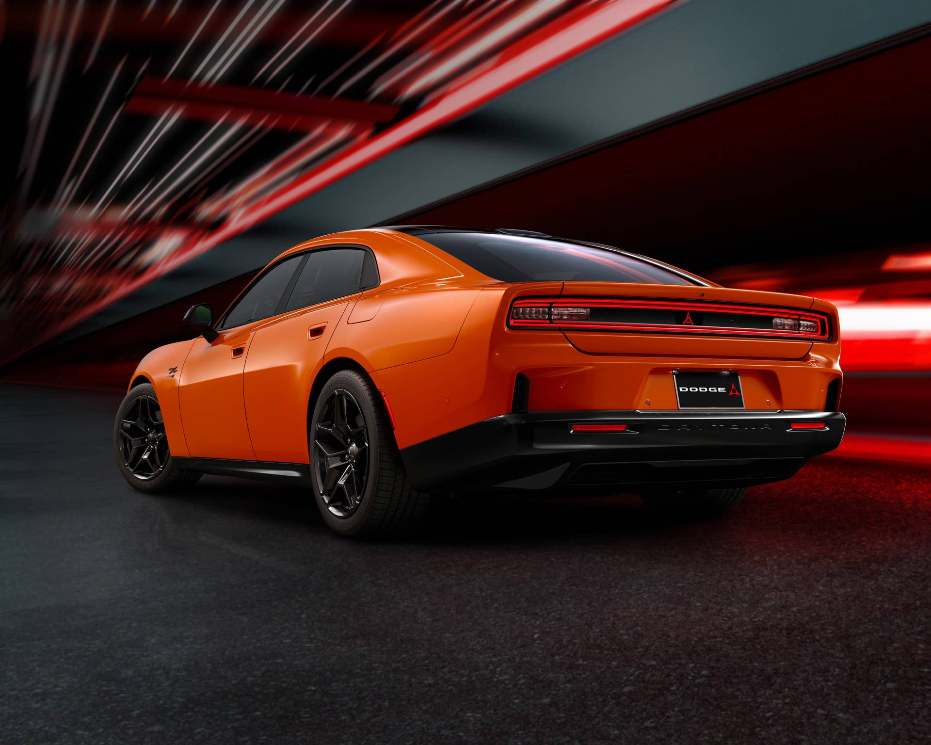 Four-door, all-electric Dodge Charger Daytona R/T, shown in Peel Out