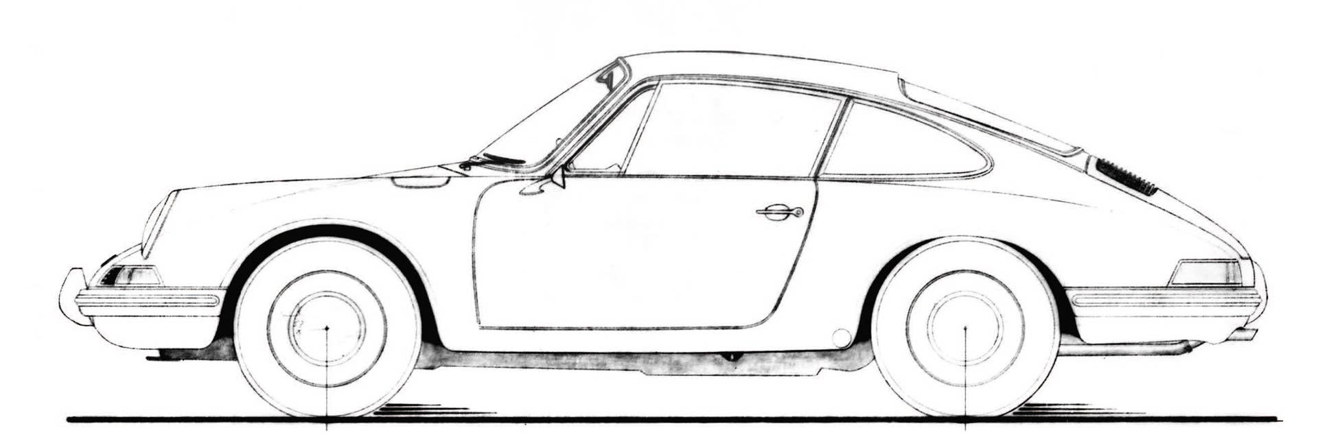 1965 Porsche 911 sketch