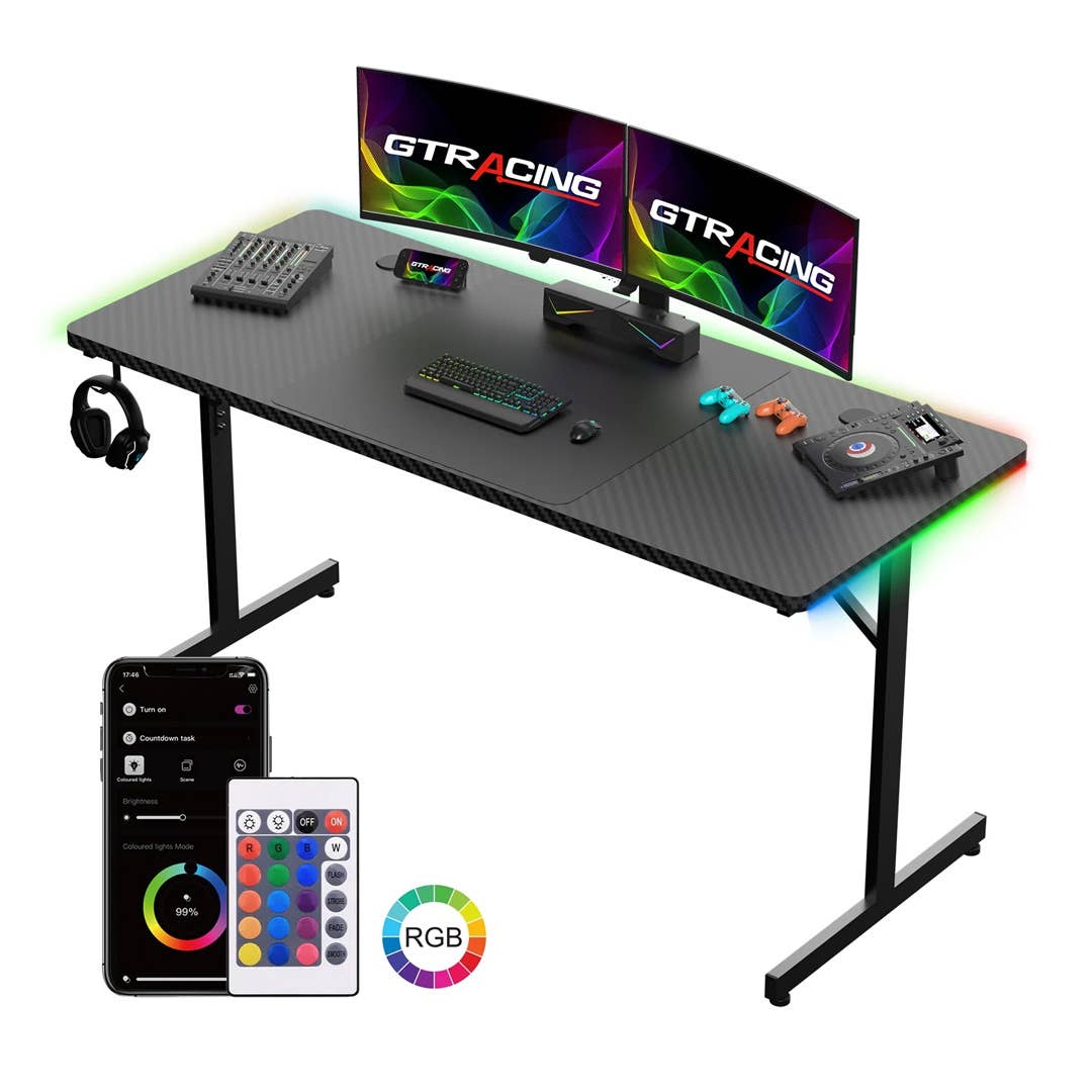The GTRacing 55” RGB Gaming Desk is on sale right now at Walmart