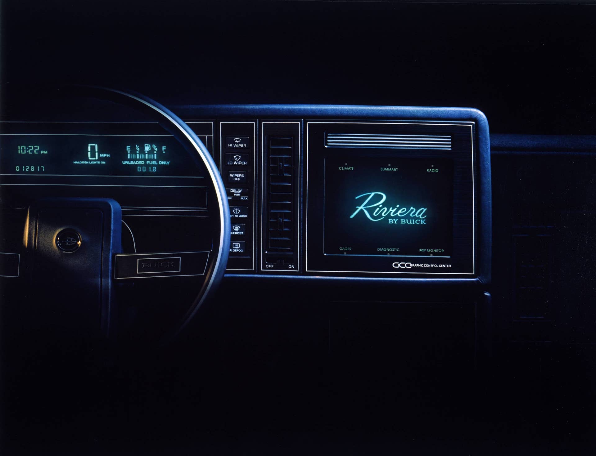 The first touchscreen was standard on the 1986 Buick Riviera.