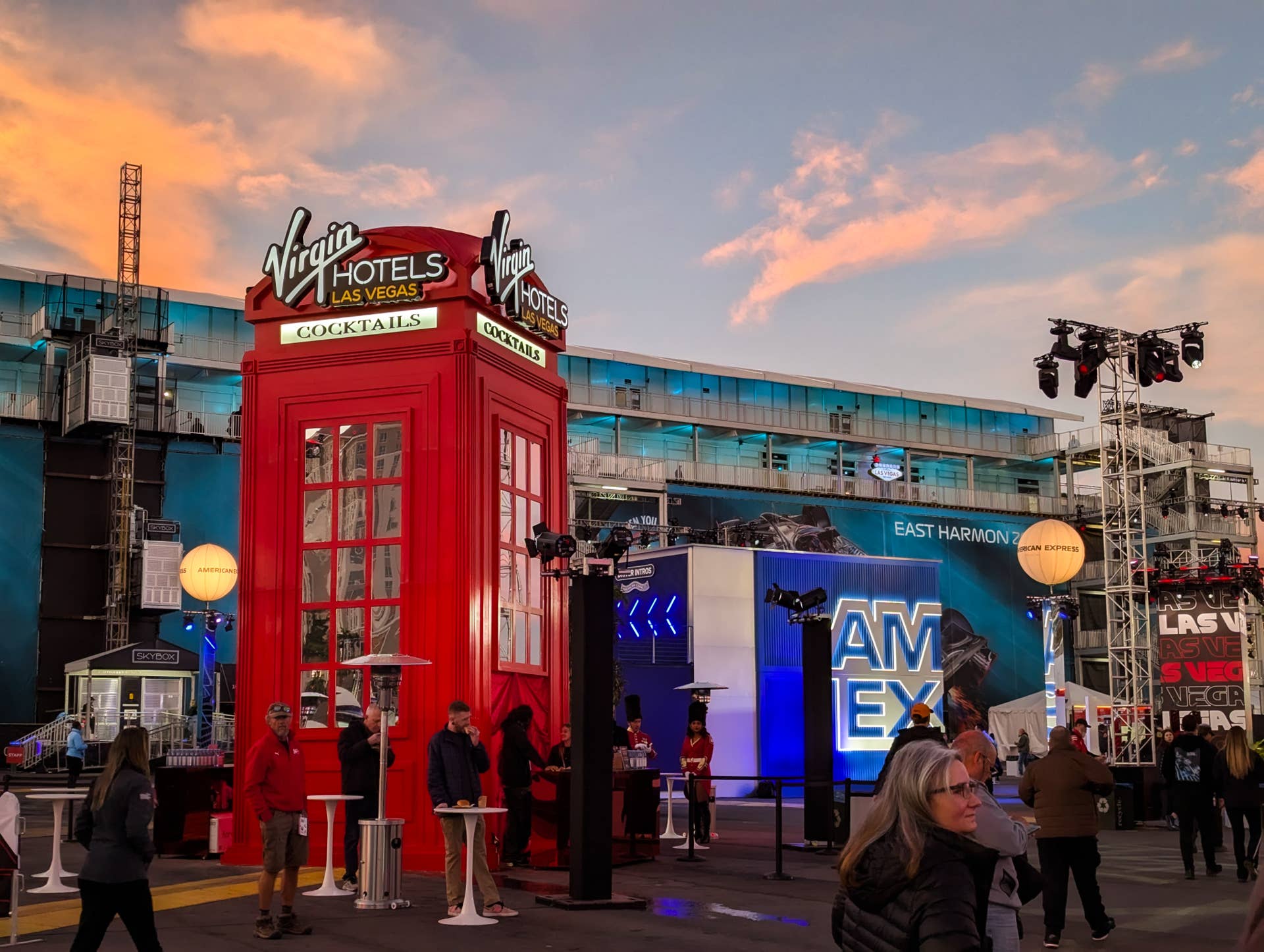 Yes, that is a giant phone booth serving cocktails