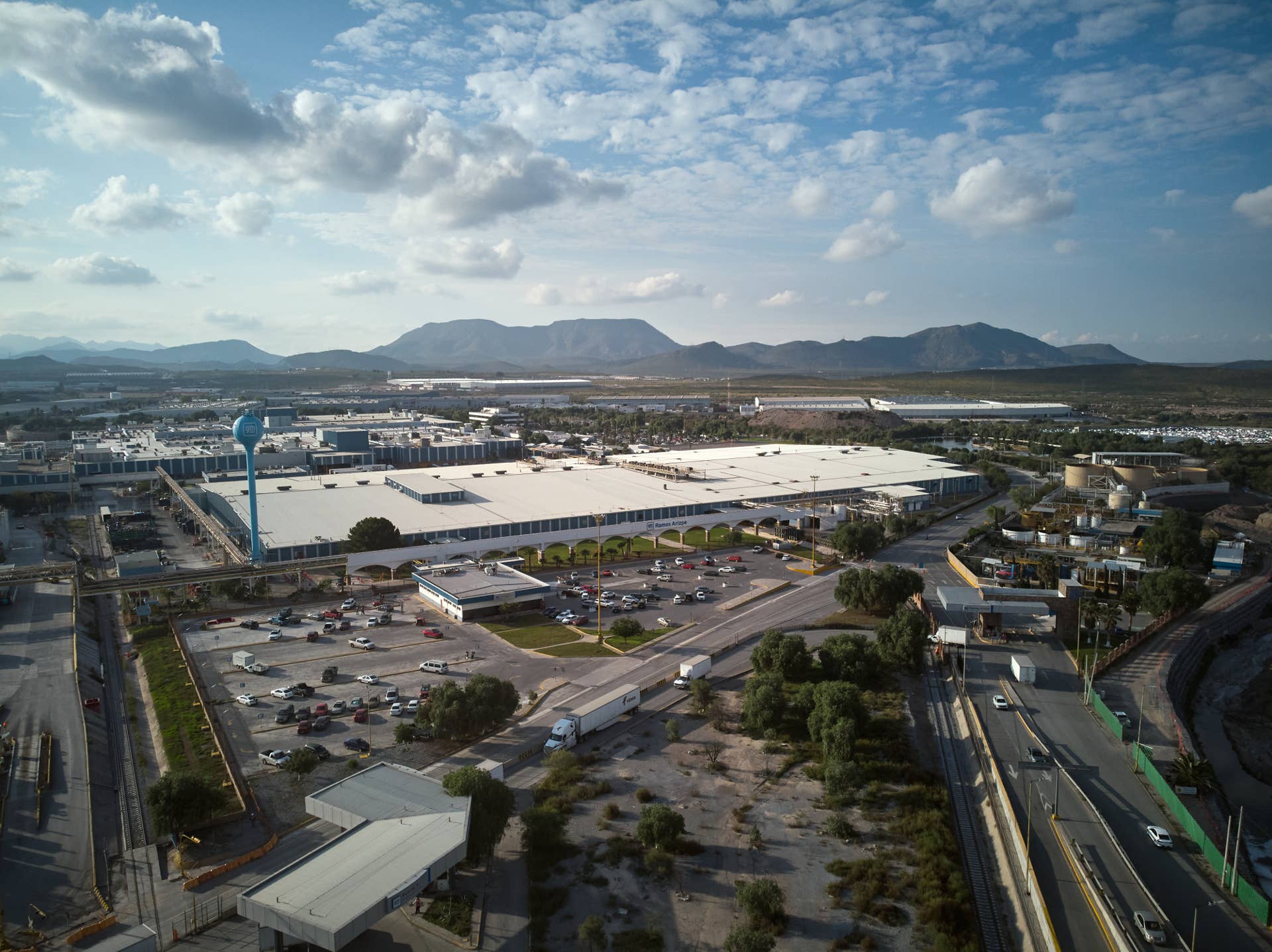 The General Motors Ramos Arizpe facility in Ramos Arizpe, Coahuila, Mexico, on Monday, Oct. 7, 2024. Even as Mexico surpassed China to become the top exporter of goods to the US last year, the country's economic growth is slowing, and the promise of so-called nearshoring has yet to be fully fulfilled. Photographer: Mauricio Palos/Bloomberg via Getty Images