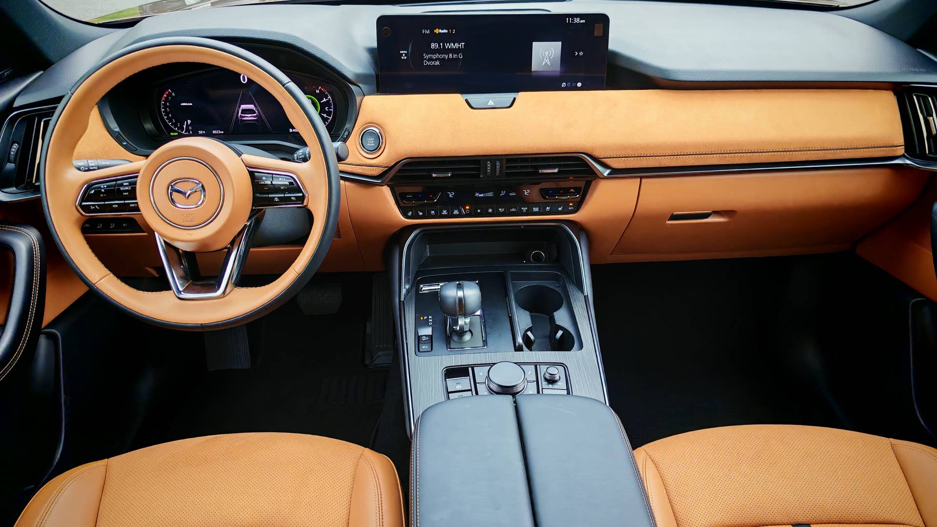 Mazda CX-70 dash and wheel interior shot