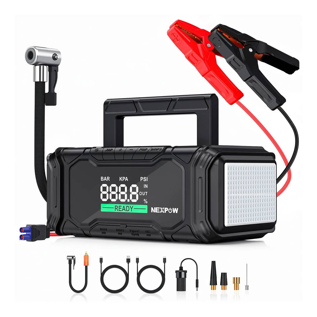 The Nexpow Jump Starter with Air Compressor is on sale right now at Walmart